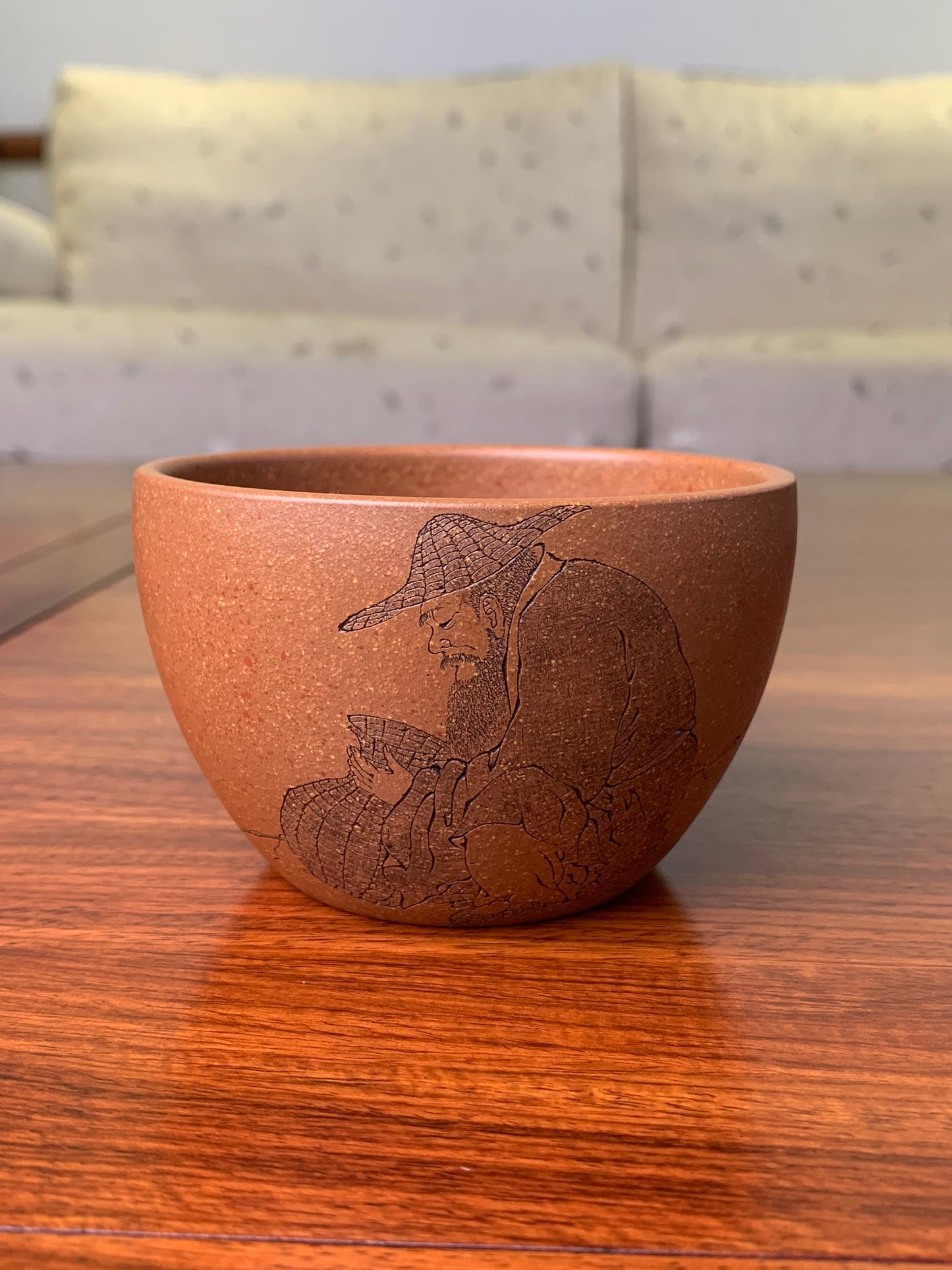 Teacup artwork named fishman detail