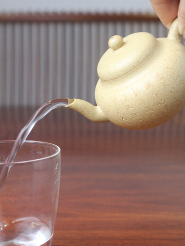 perfect pour of the beautiful teapot