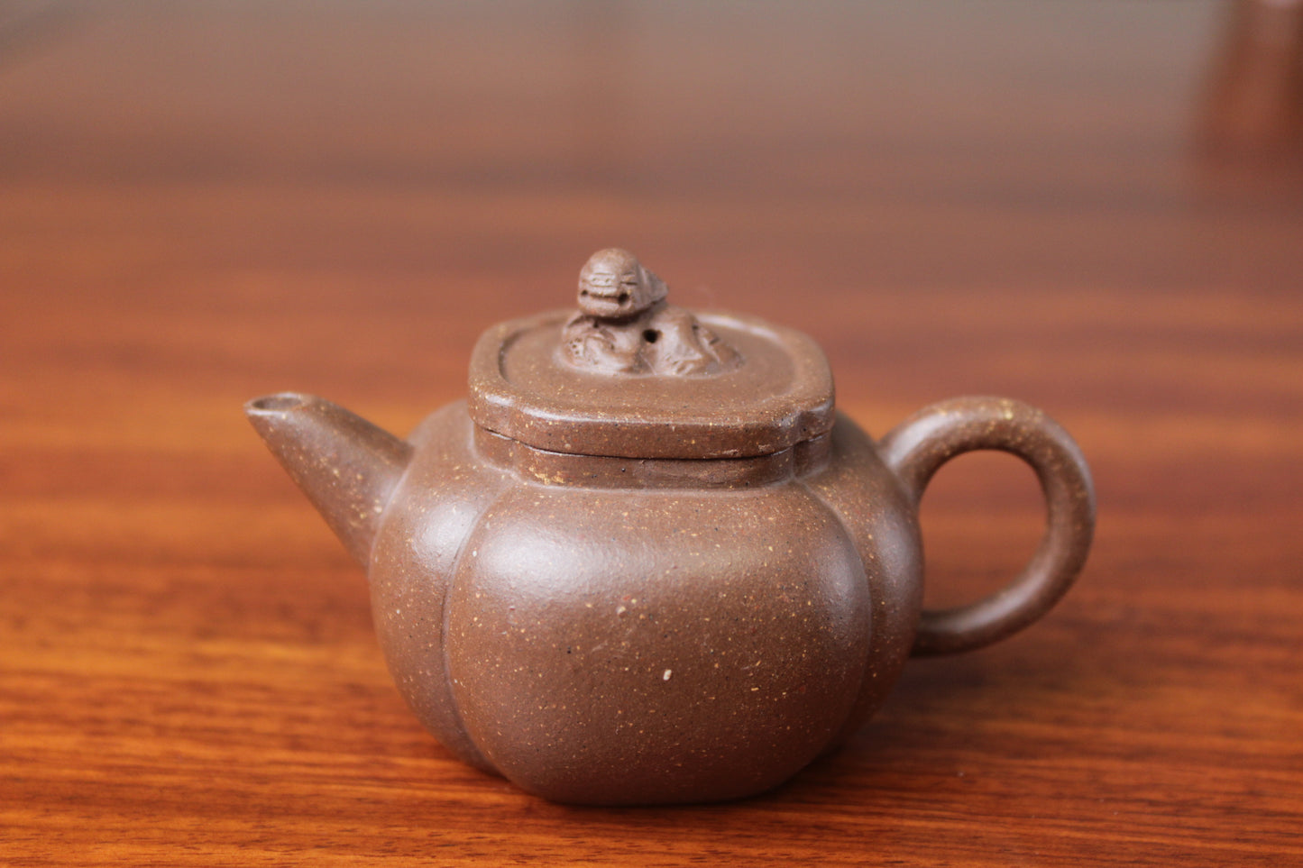 Detail of the Artistic teapot on the table