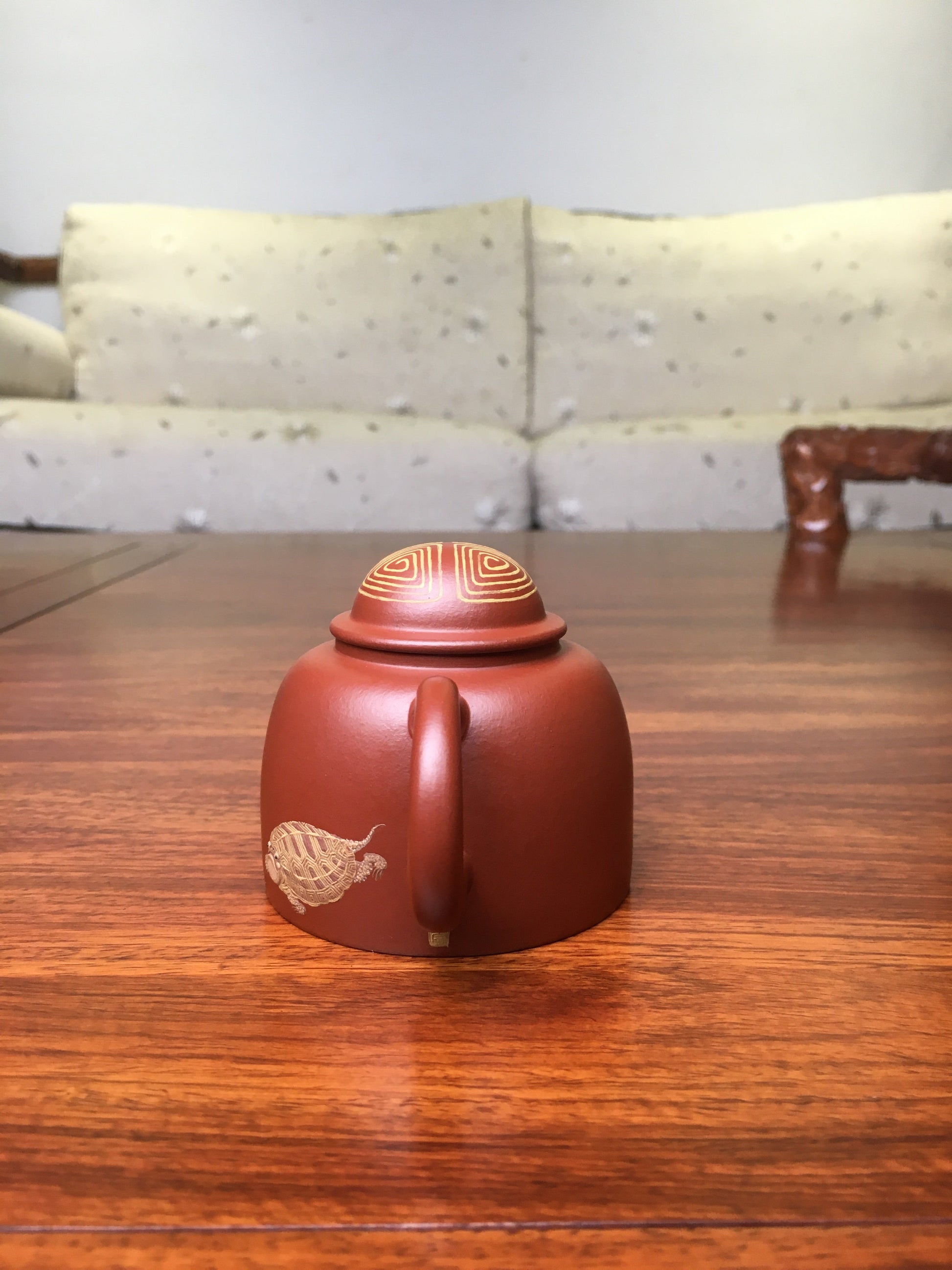 Artwork Yixing teapot Sea turtles 110ml fully handmade by Jing Hu - SiYuTao Teapot