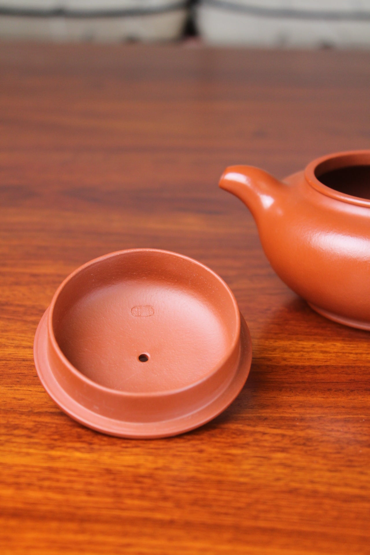 chinese yixing teapot lid detail