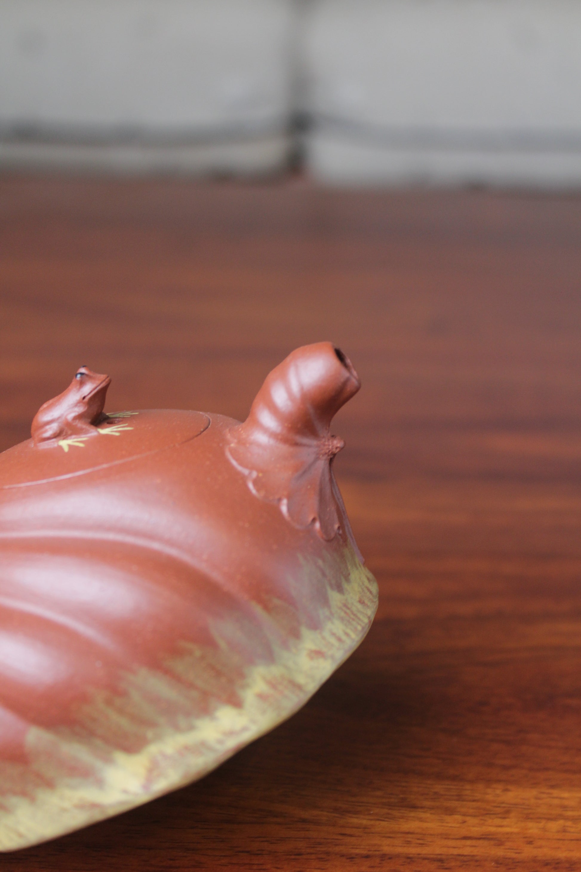 spout detail of the Collectible teapot handmade by teapot artist