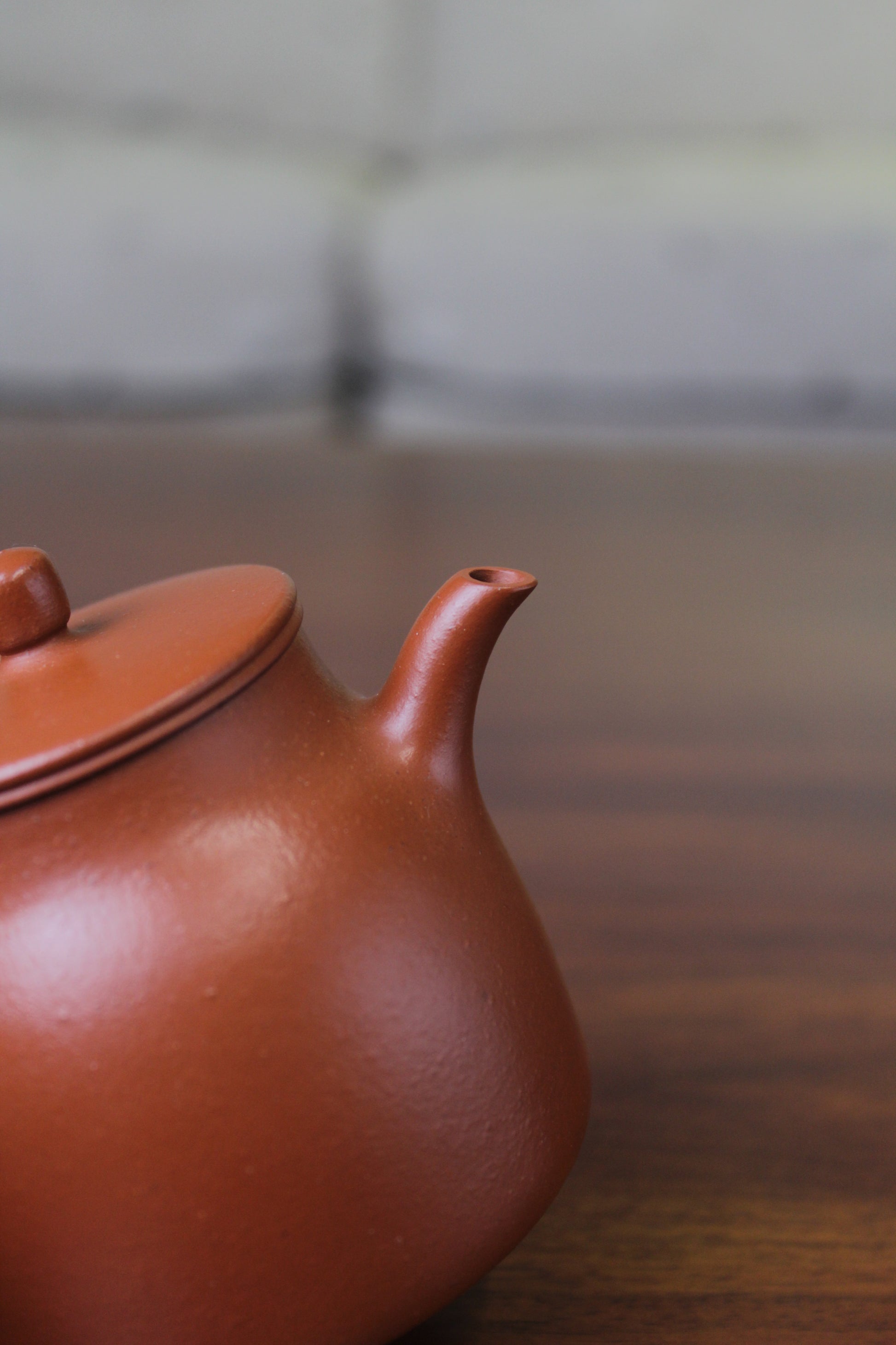 Spout of the Collectible teapot handmade with purple clay lao zhu ni