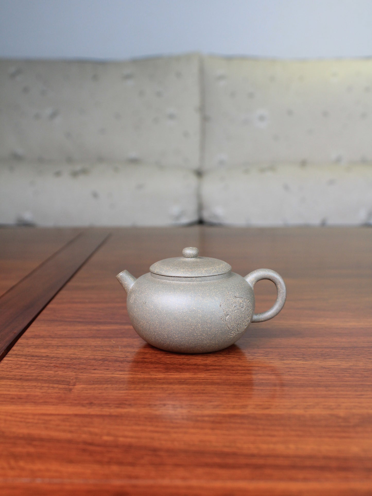 Collectible teapot named toad, handmade by teapot artist