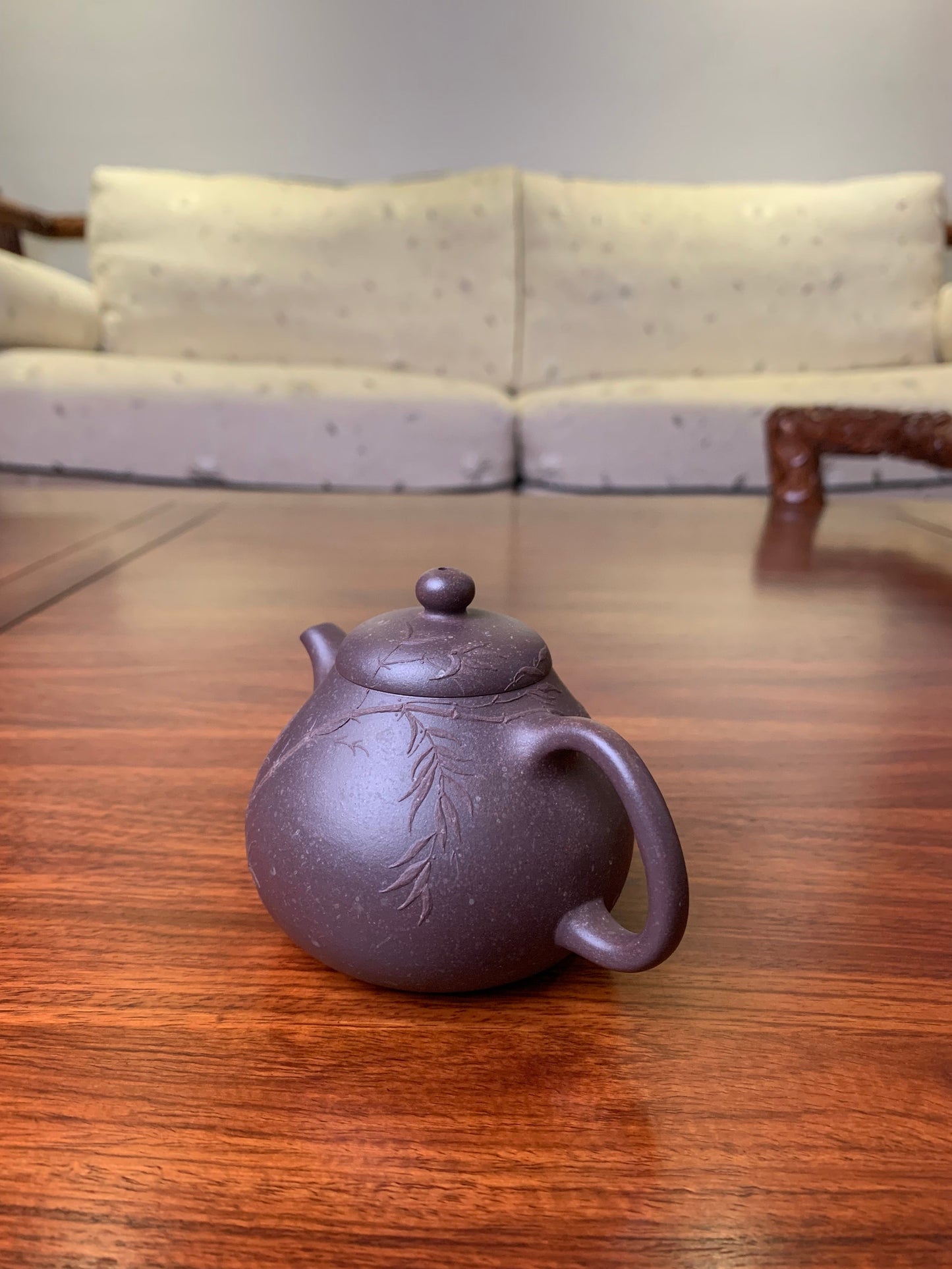 Handmade pottery teapot Snow Bamboo 148ml - SiYuTao Teapot