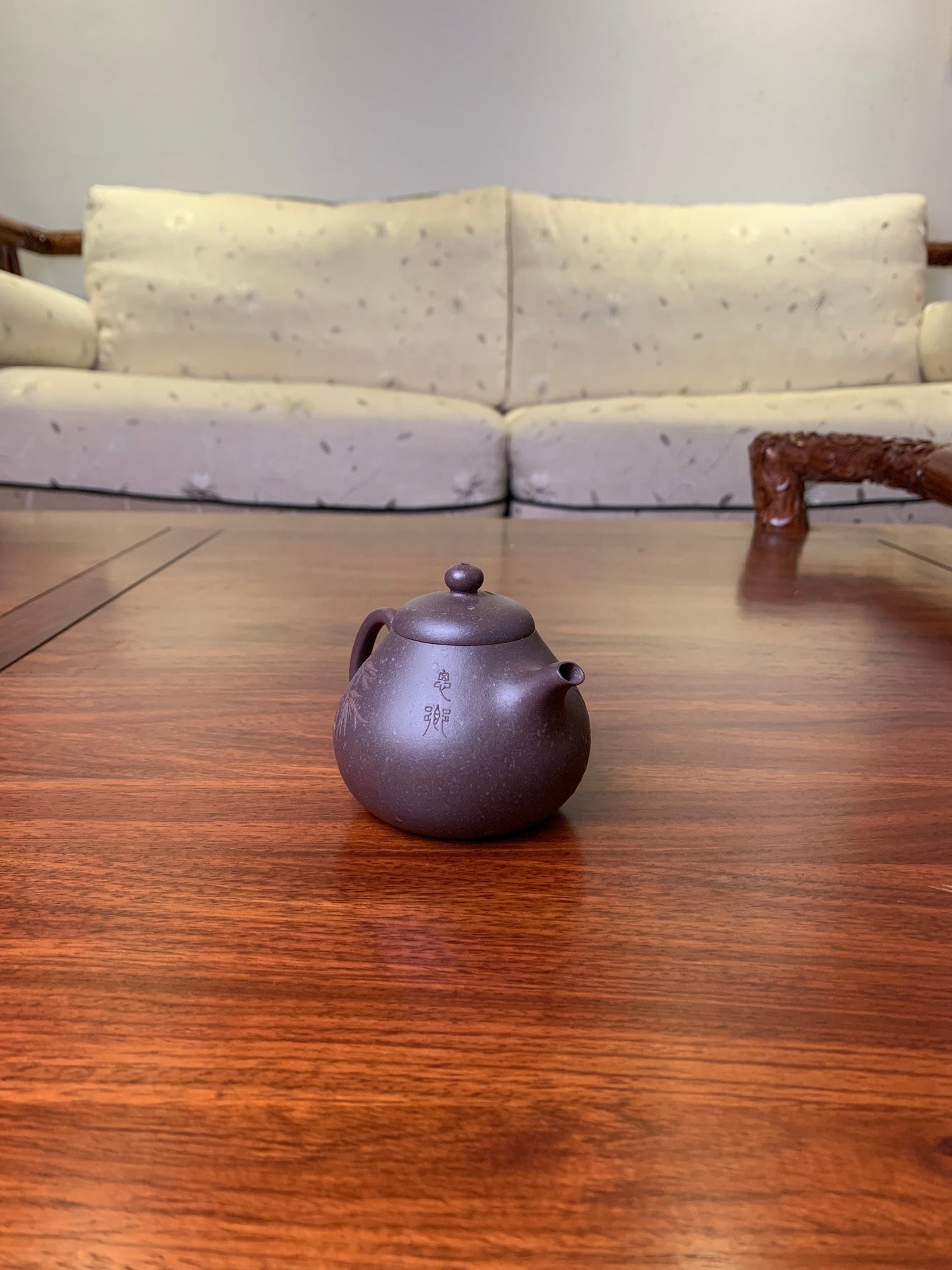 Handmade pottery teapot Snow Bamboo 148ml - SiYuTao Teapot