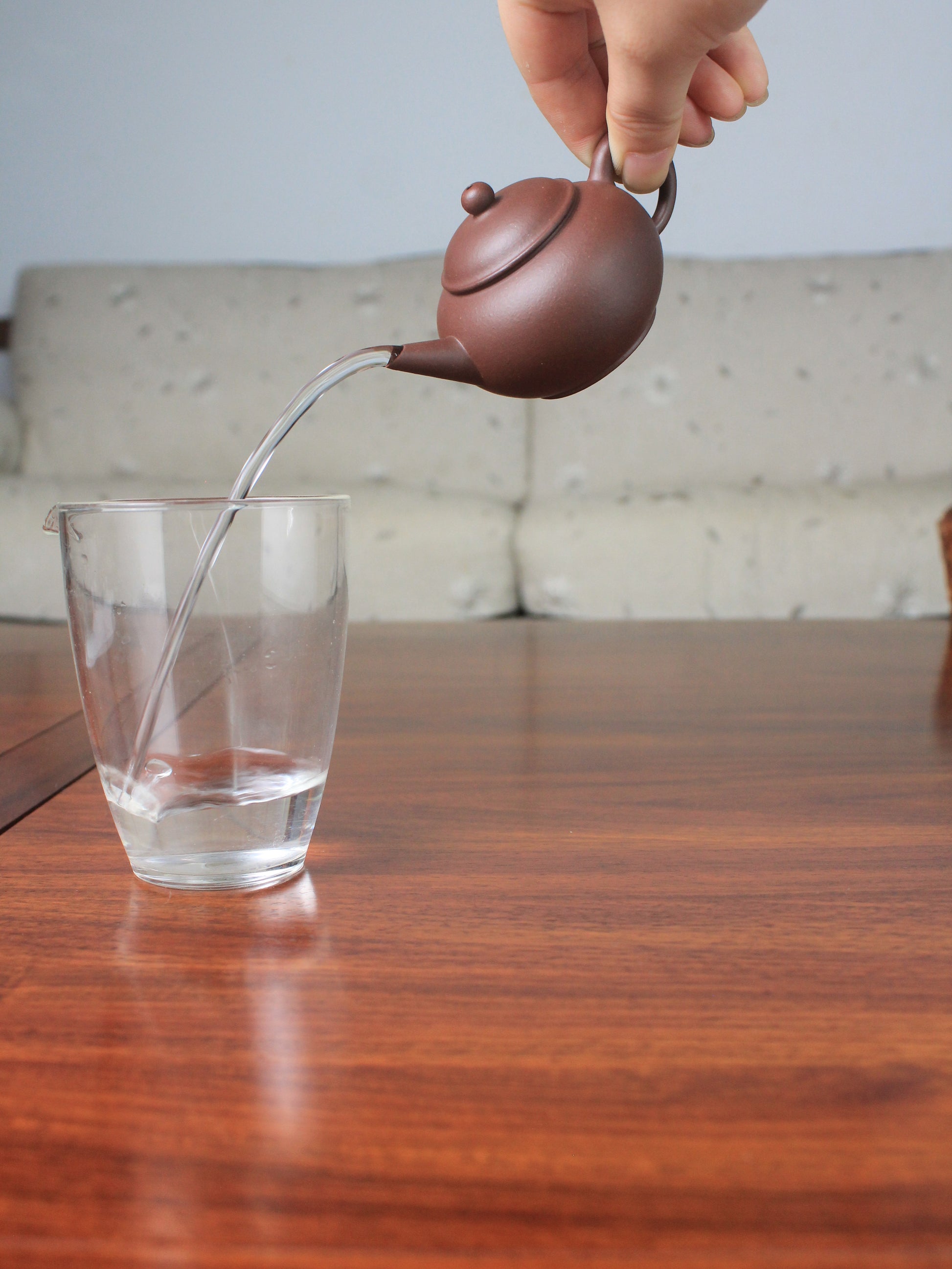 Perfect pour of the loose leaf teapot