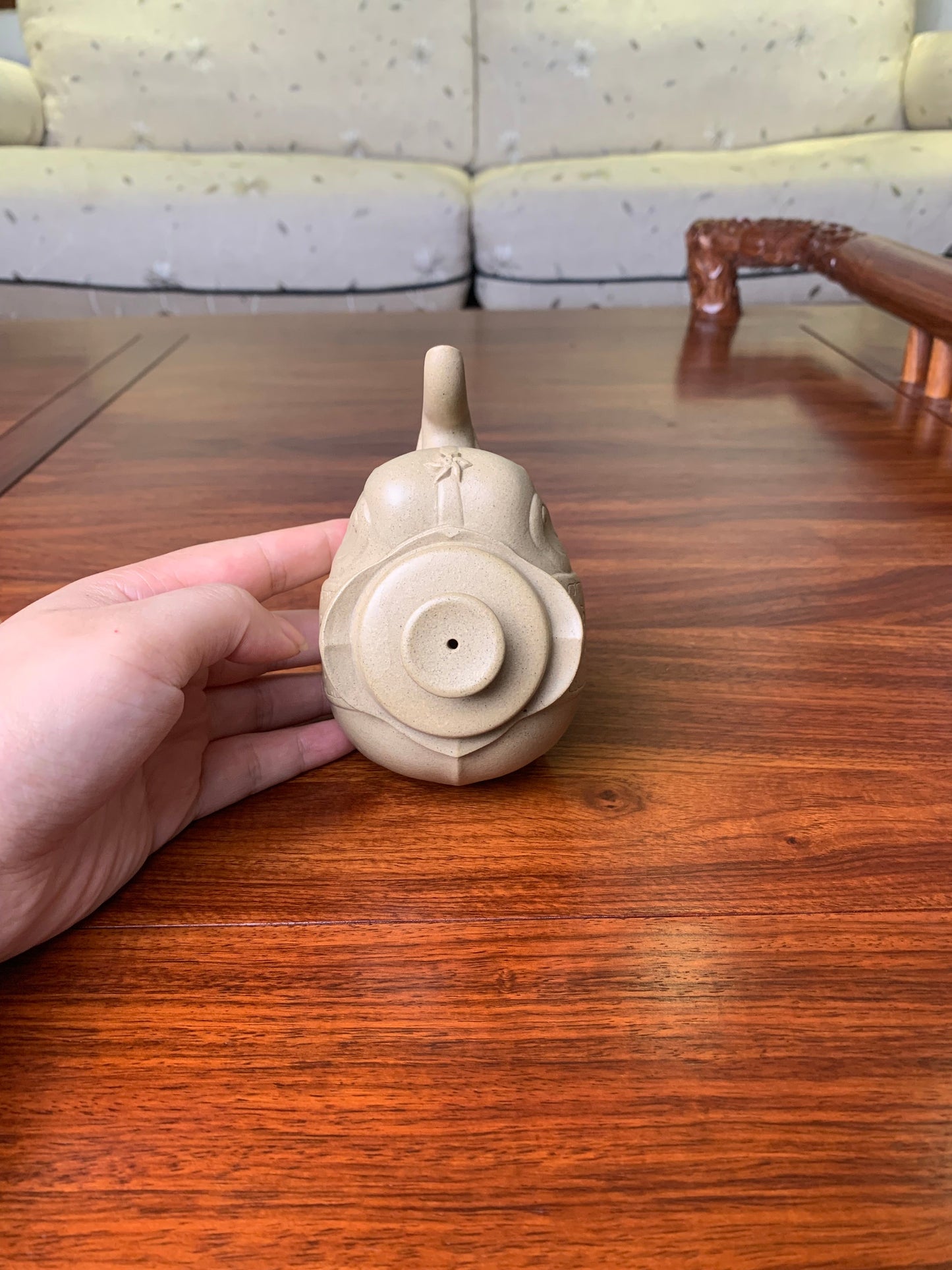 cute elephant clay teapot Top view