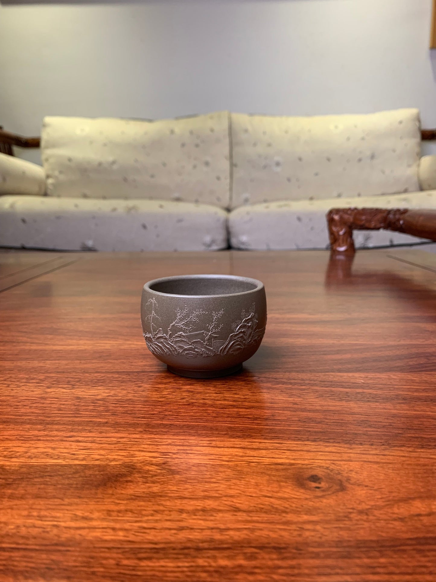 Yixing Teacup named shan shui details 2