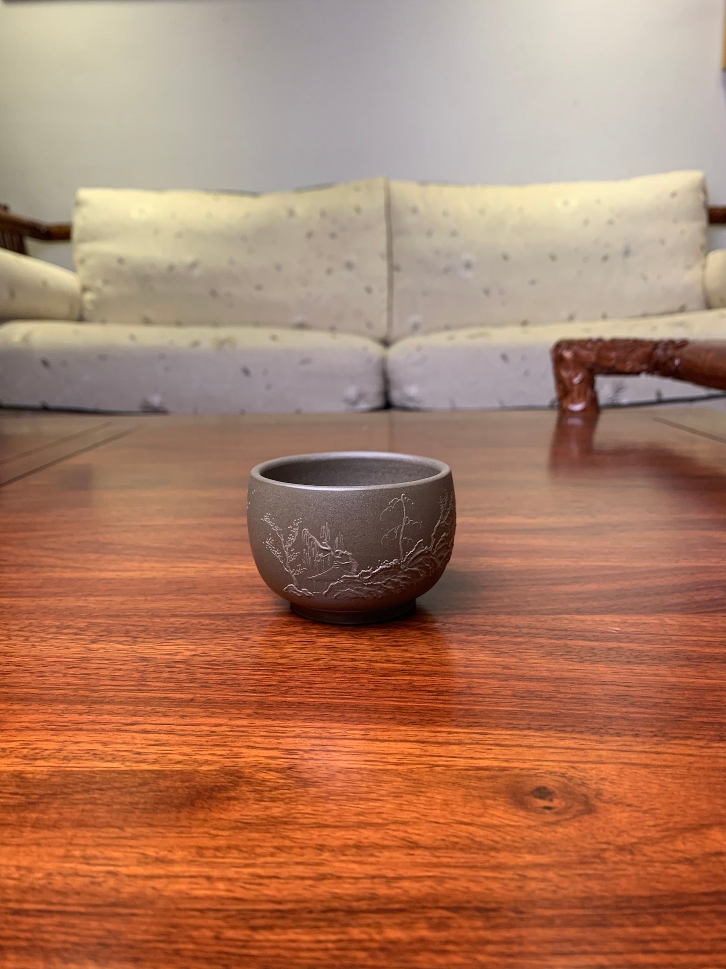 Yixing Teacup named shan shui front