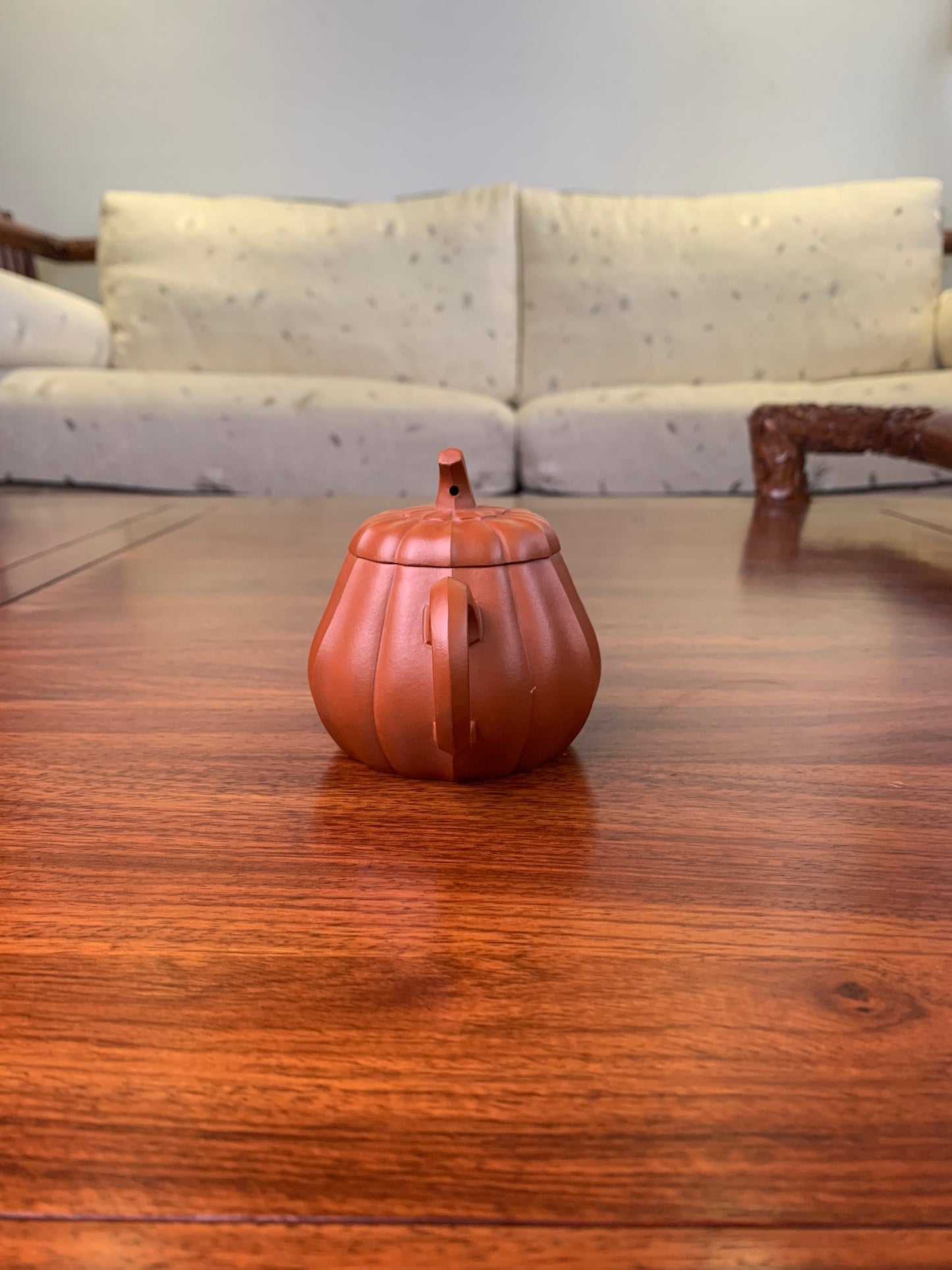 pumpkin teapot collectible vintage teapot handle