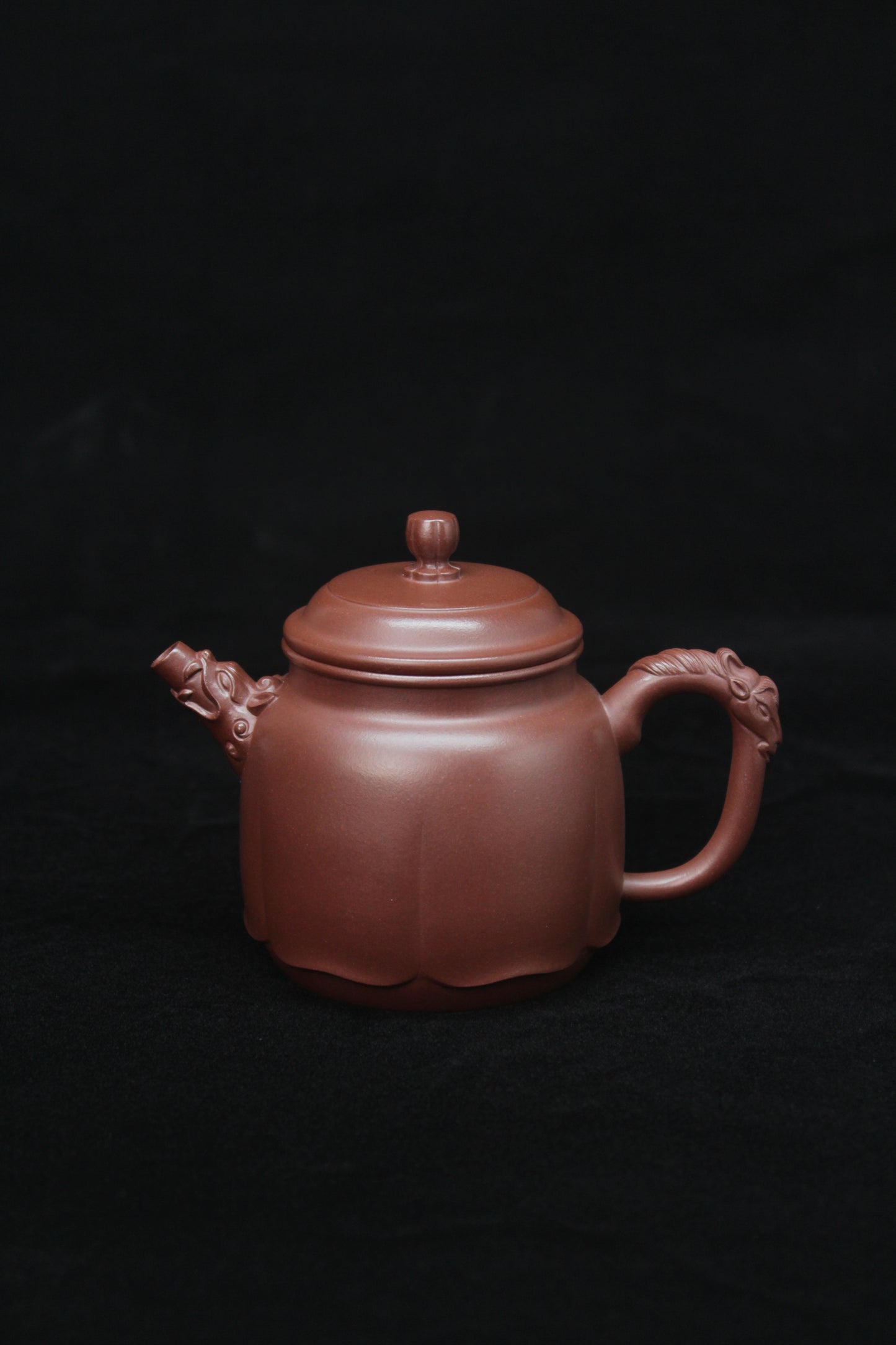 Vintage teapot come from zisha art gallery handmade with purple clay front