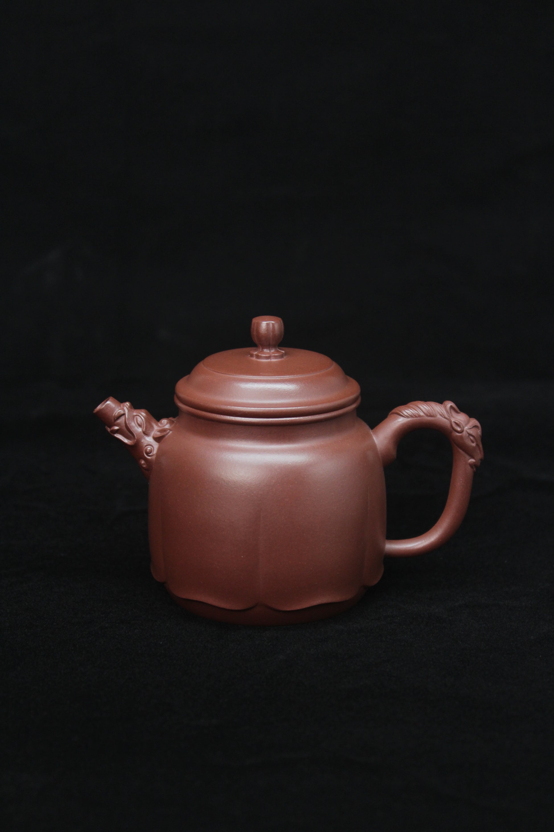 Vintage teapot come from zisha art gallery handmade with purple clay front