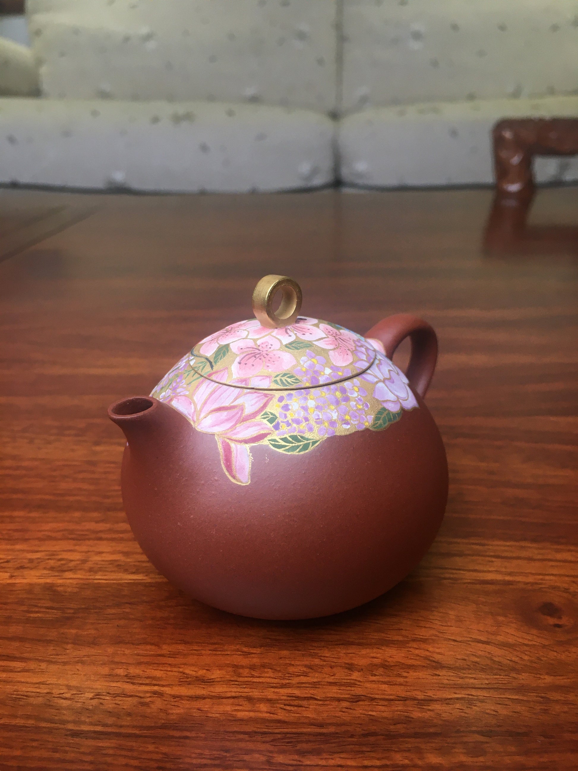 Yixing teapot flower 150ml fully handpainted - SiYuTao Teapot