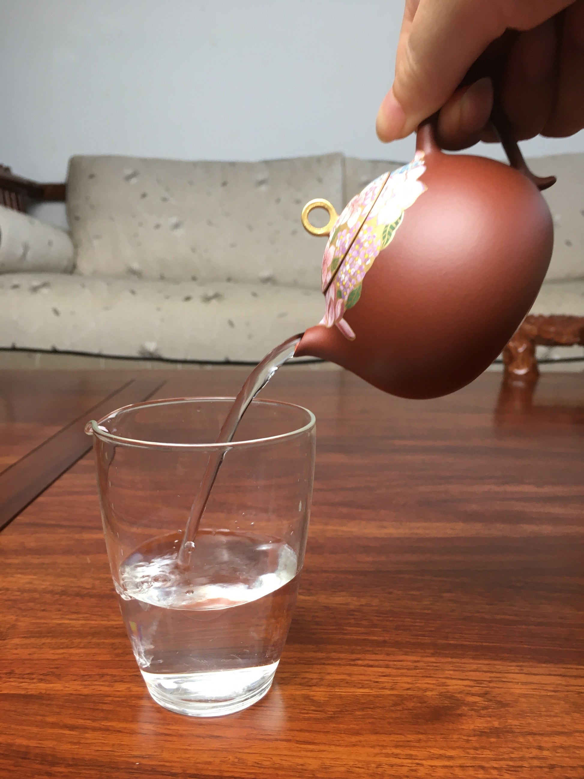 Yixing teapot flower 150ml fully handpainted - SiYuTao Teapot