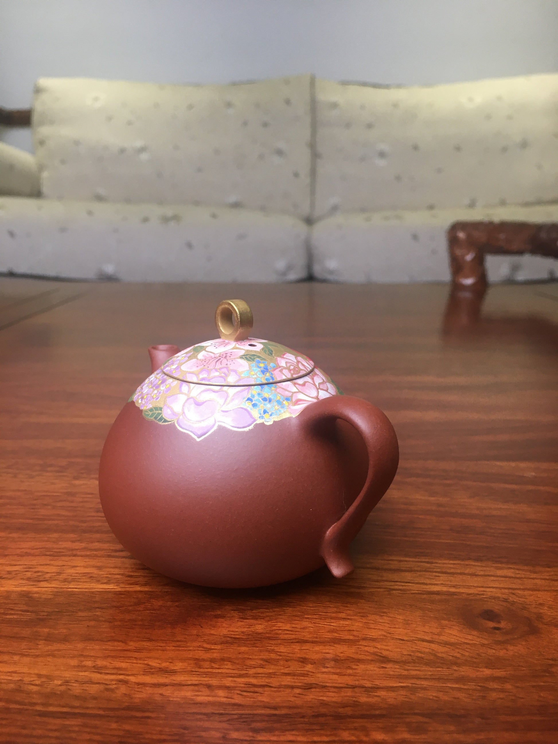 Yixing teapot flower 150ml fully handpainted - SiYuTao Teapot
