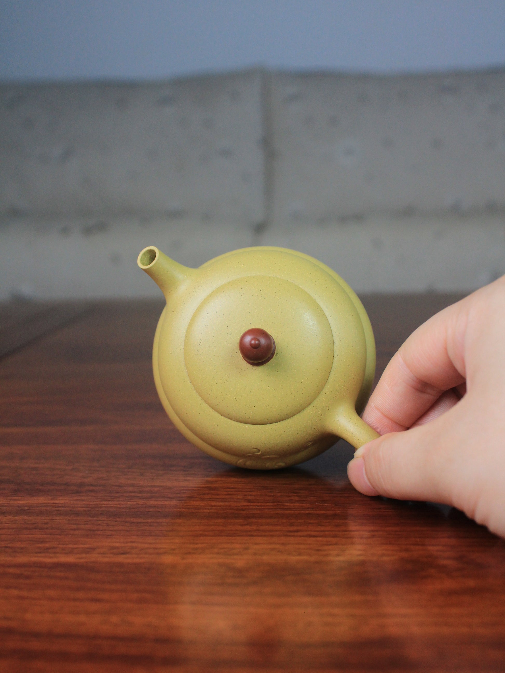 Top view of the yixing teapot for sale named gourd