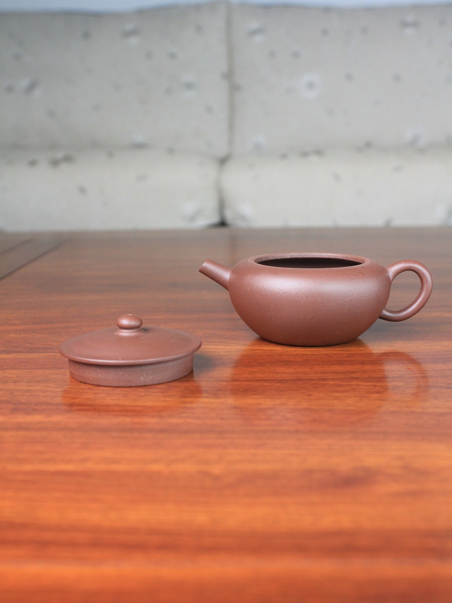 Detail of the yixing teapot handmade by teapot artist