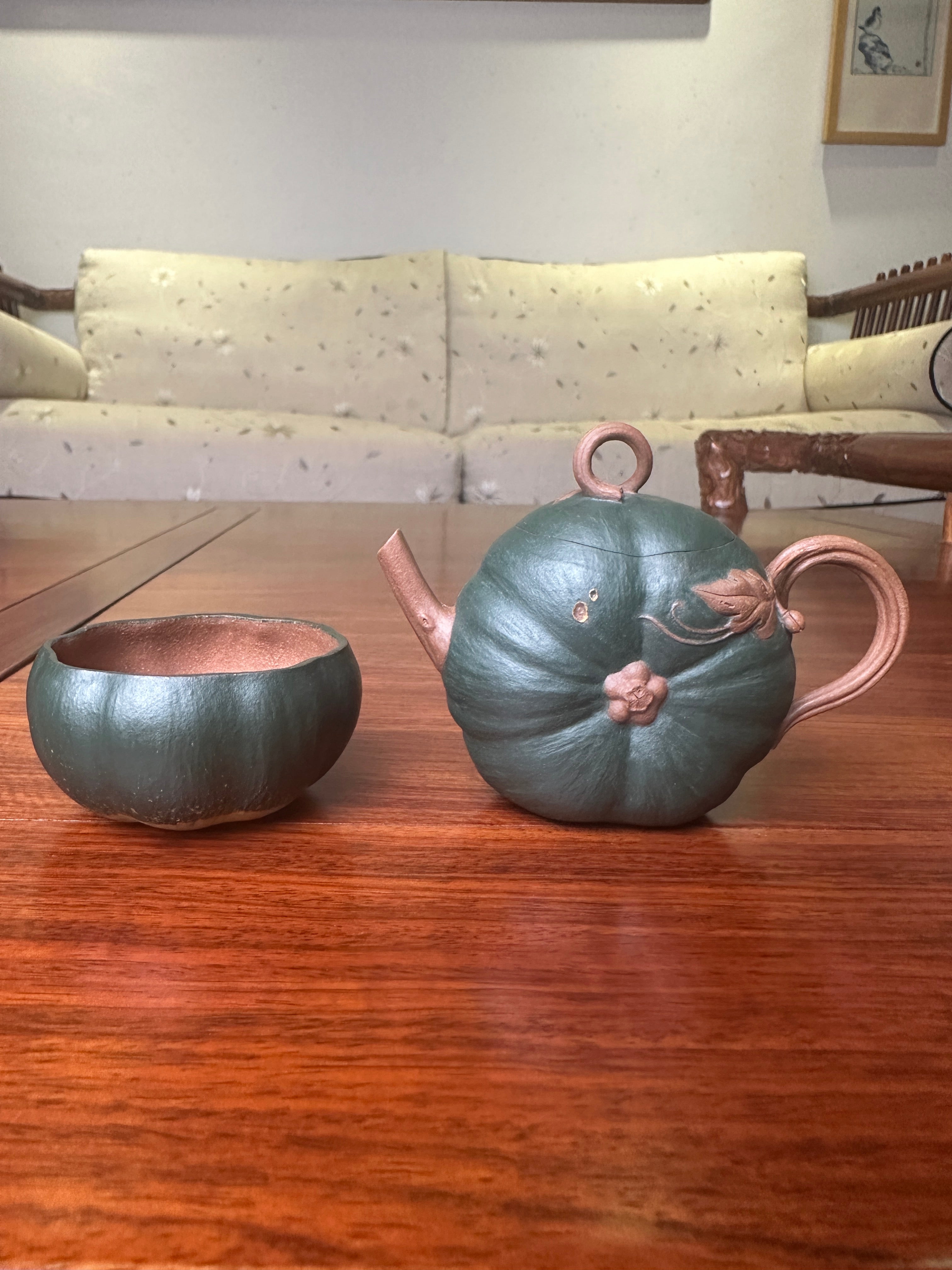 Artwork Yixing teapot pumpkin 100ml fully handmade