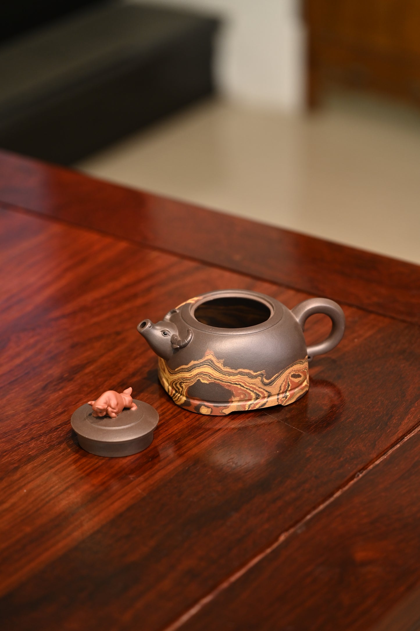 Siyutao teapot bull full handcraft 360ml yixing teapot