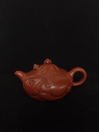 The fish flew over the dragon gate,210ml, Gu Fa Lian ni (Most Archaic Clay Forming) DaHongPao clay from HuangLong mine 4 and aged 32 years ,Full handmade（only one is available）