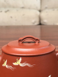 Artwork Yixing teapot phoenix and rabbit 100ml fully handmade by Jing Hu