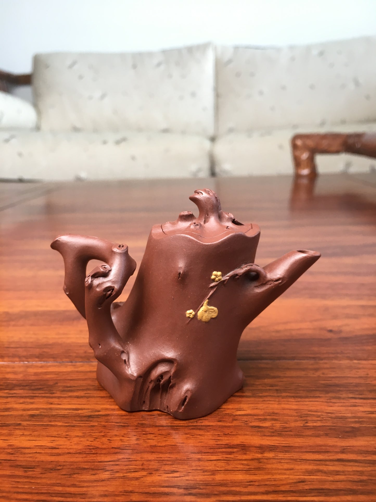 Artwork yixing teapot Plum tree 60ml fully handmade by Zhi Hao Zhu