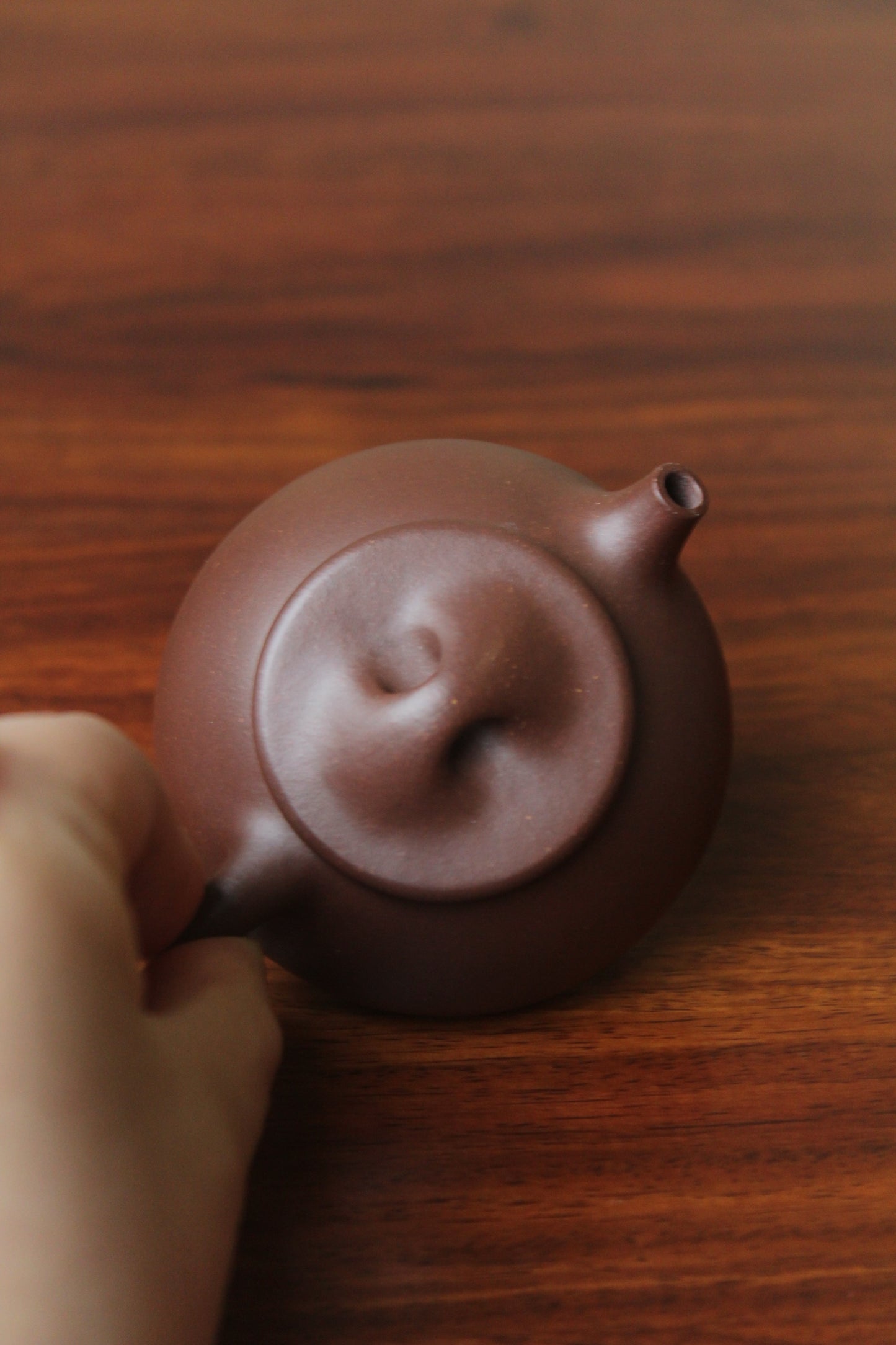 Yixing clay teapot shi piao lid