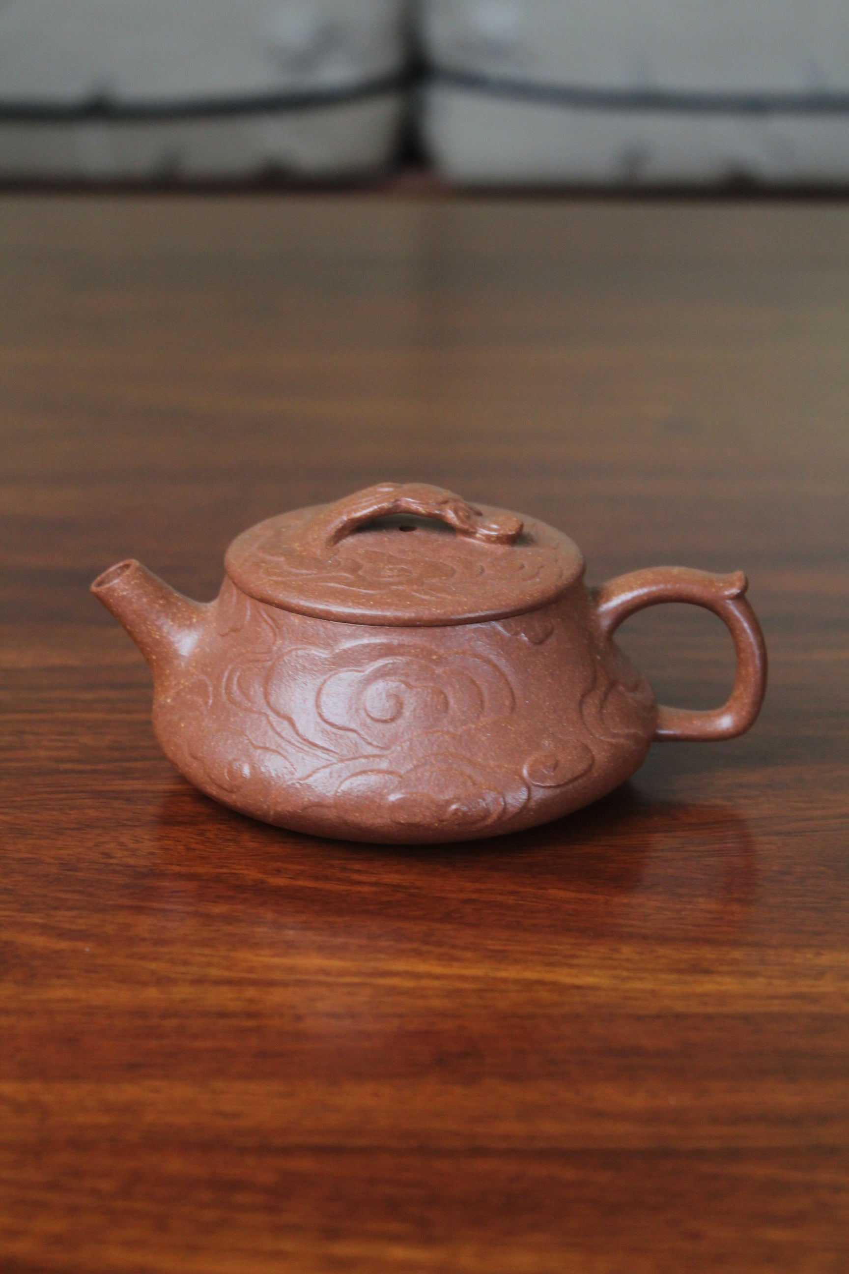 yixing clay teapot handmade yun front