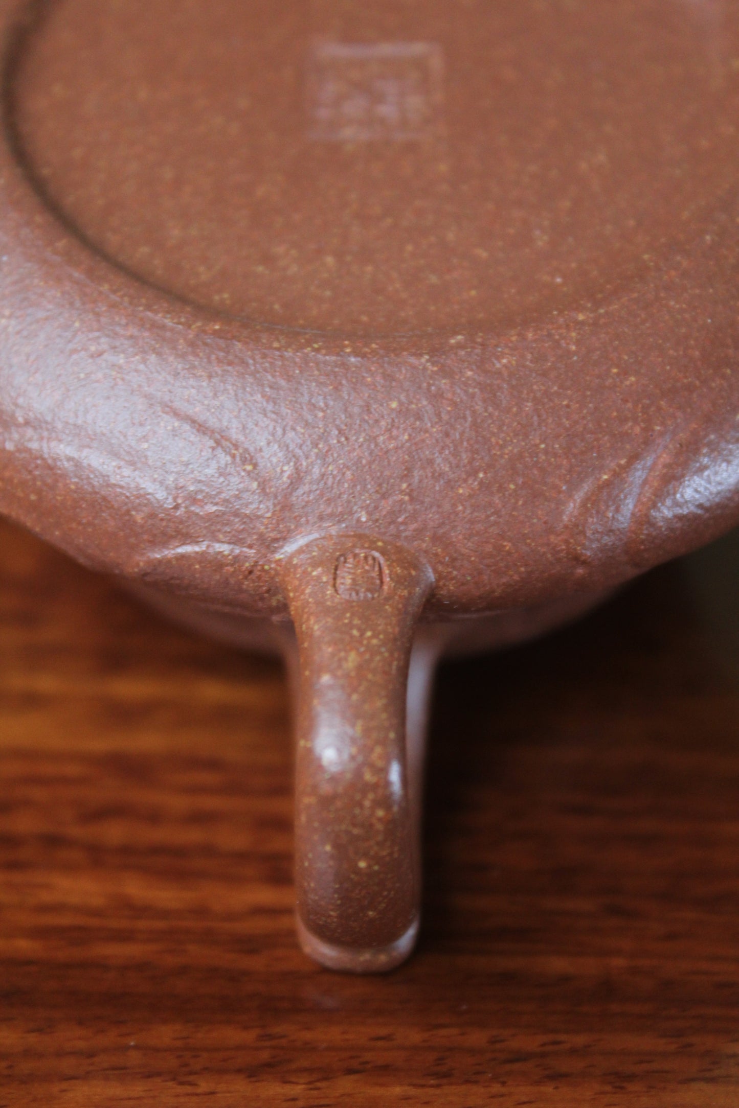 yixing clay teapot handmade yun handle mark