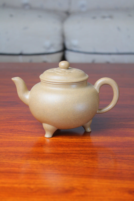 Purple clay teapot front