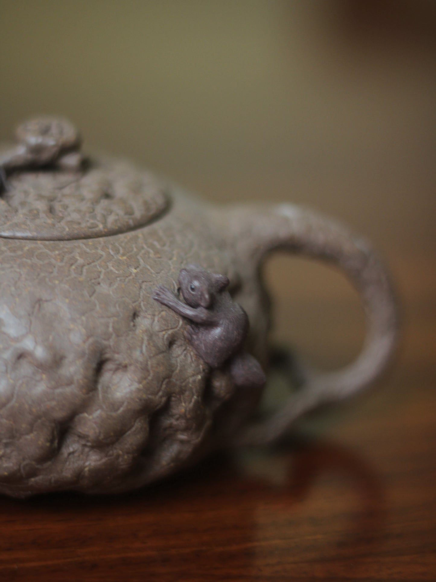 Teapots named squirrels handmade with clay left