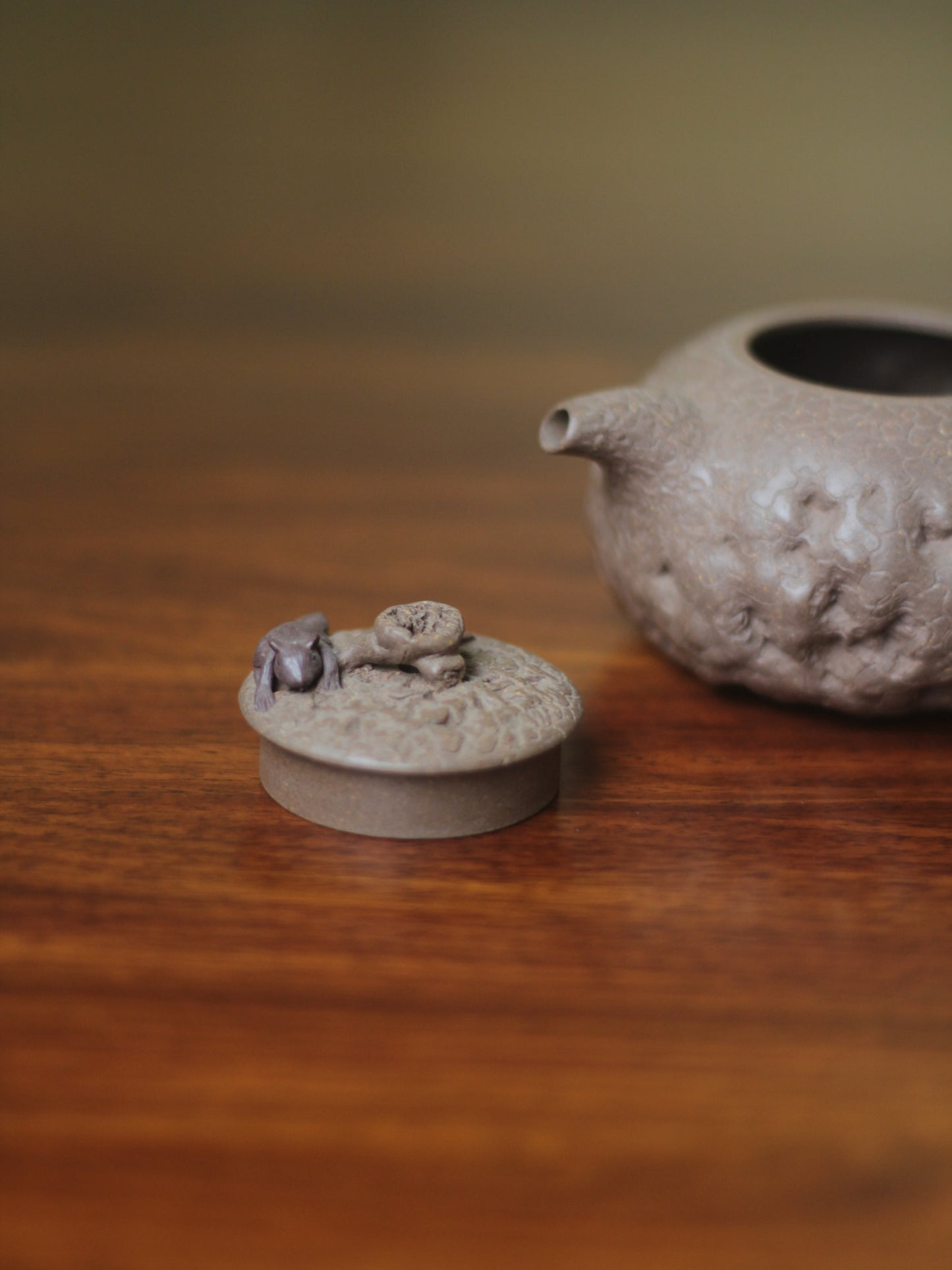 Teapots named squirrels handmade with clay lid