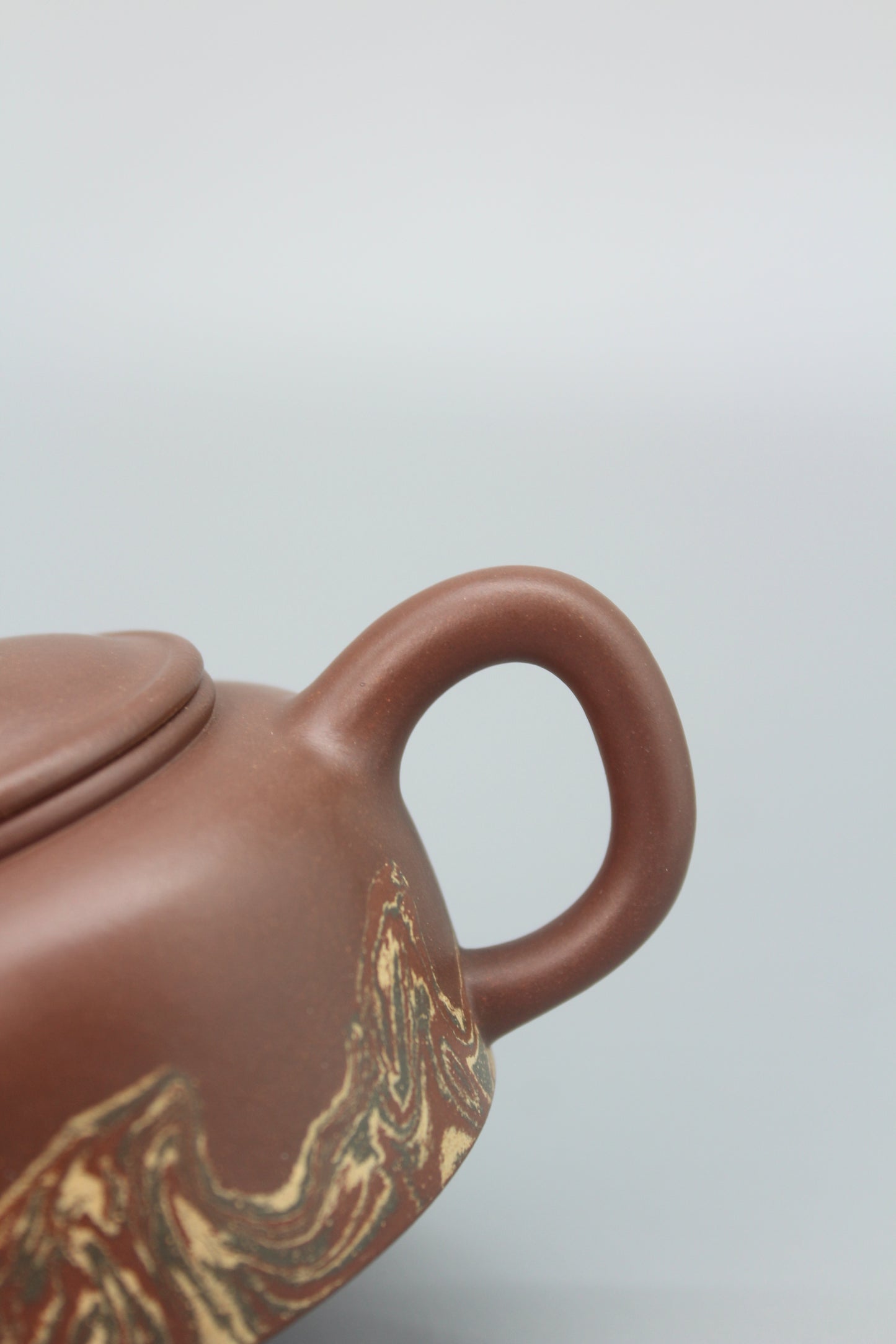 Vintage teapot art collection from zisha art gallery handle detail