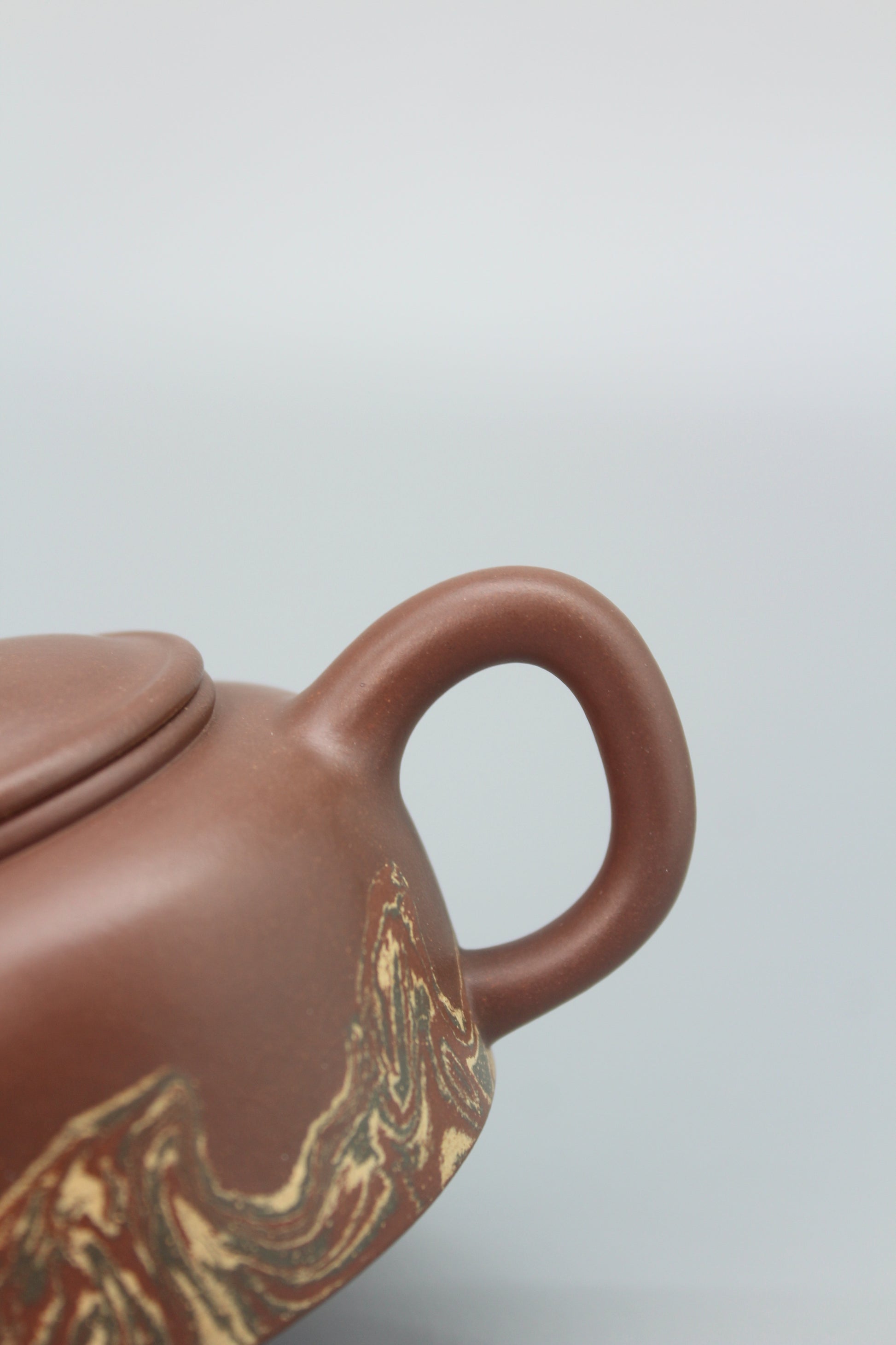 Vintage teapot art collection from zisha art gallery handle detail