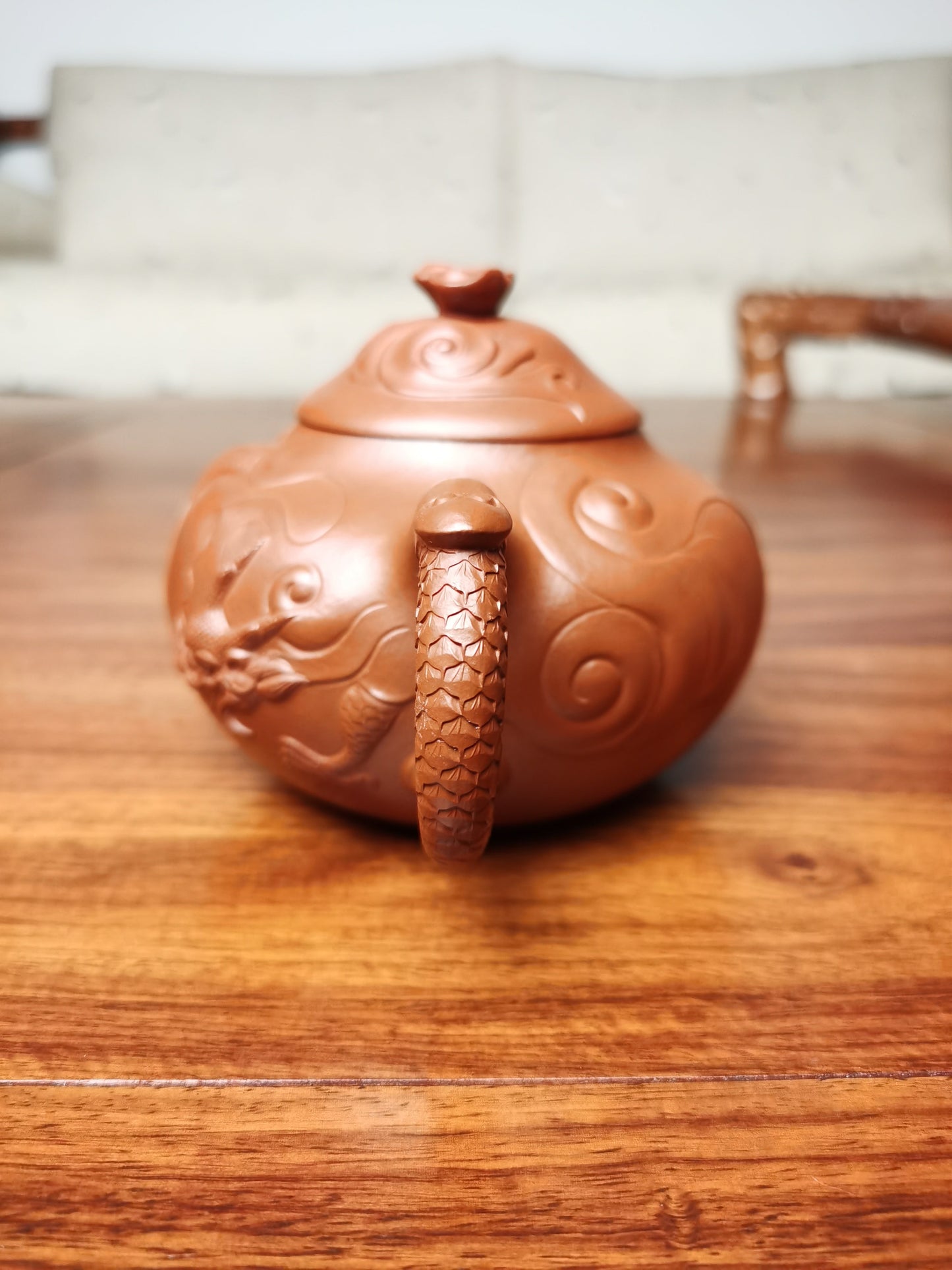 Artwork teapot Dragon in the Clouds 315ml fully handmade - SiYuTao Teapot