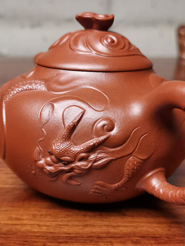 yixing teapot dragon vintage teapot detail