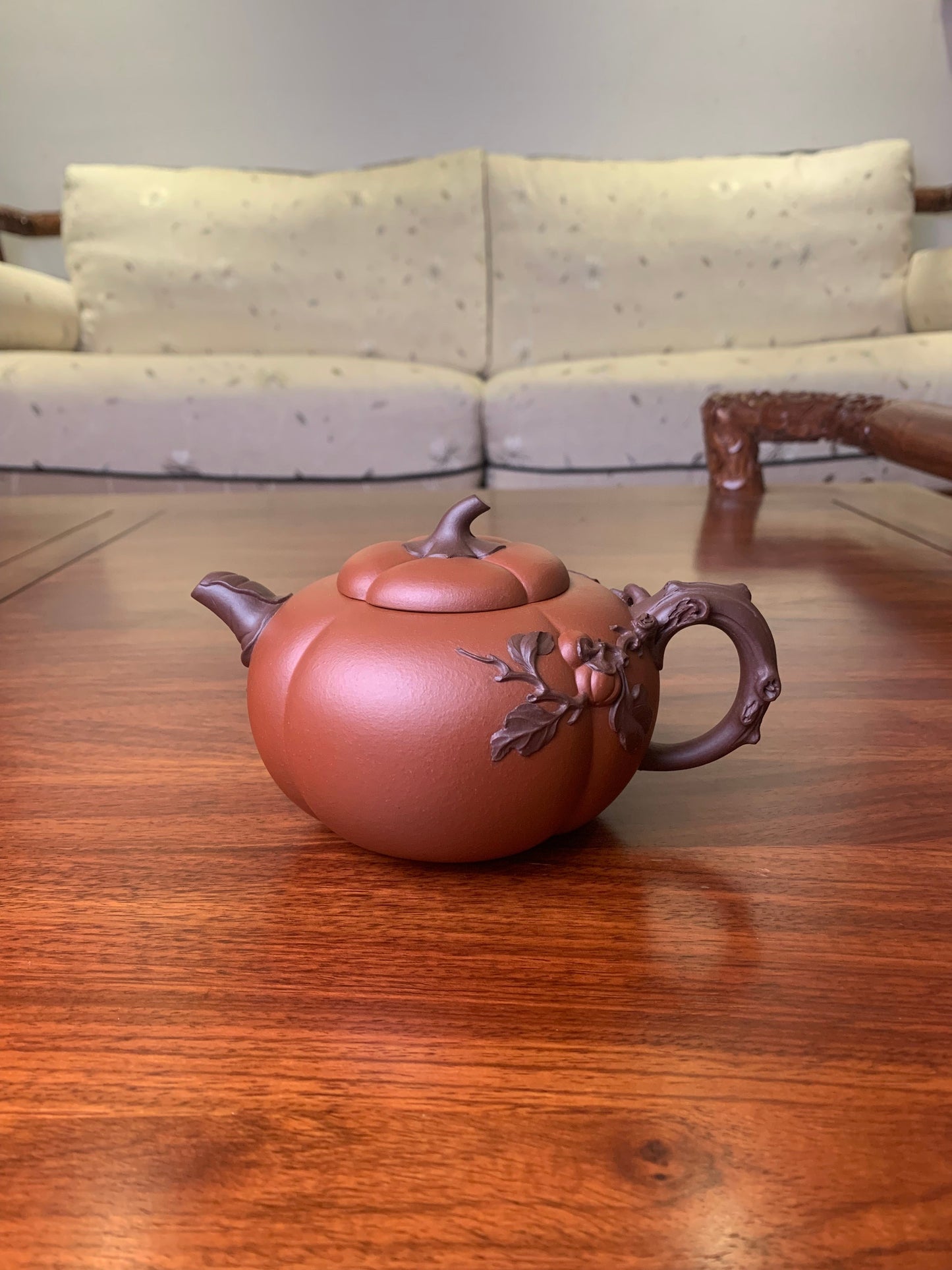 Artwork teapot Pumpkin 420ml fully handmade by senior artist Zhou - SiYuTao Teapot