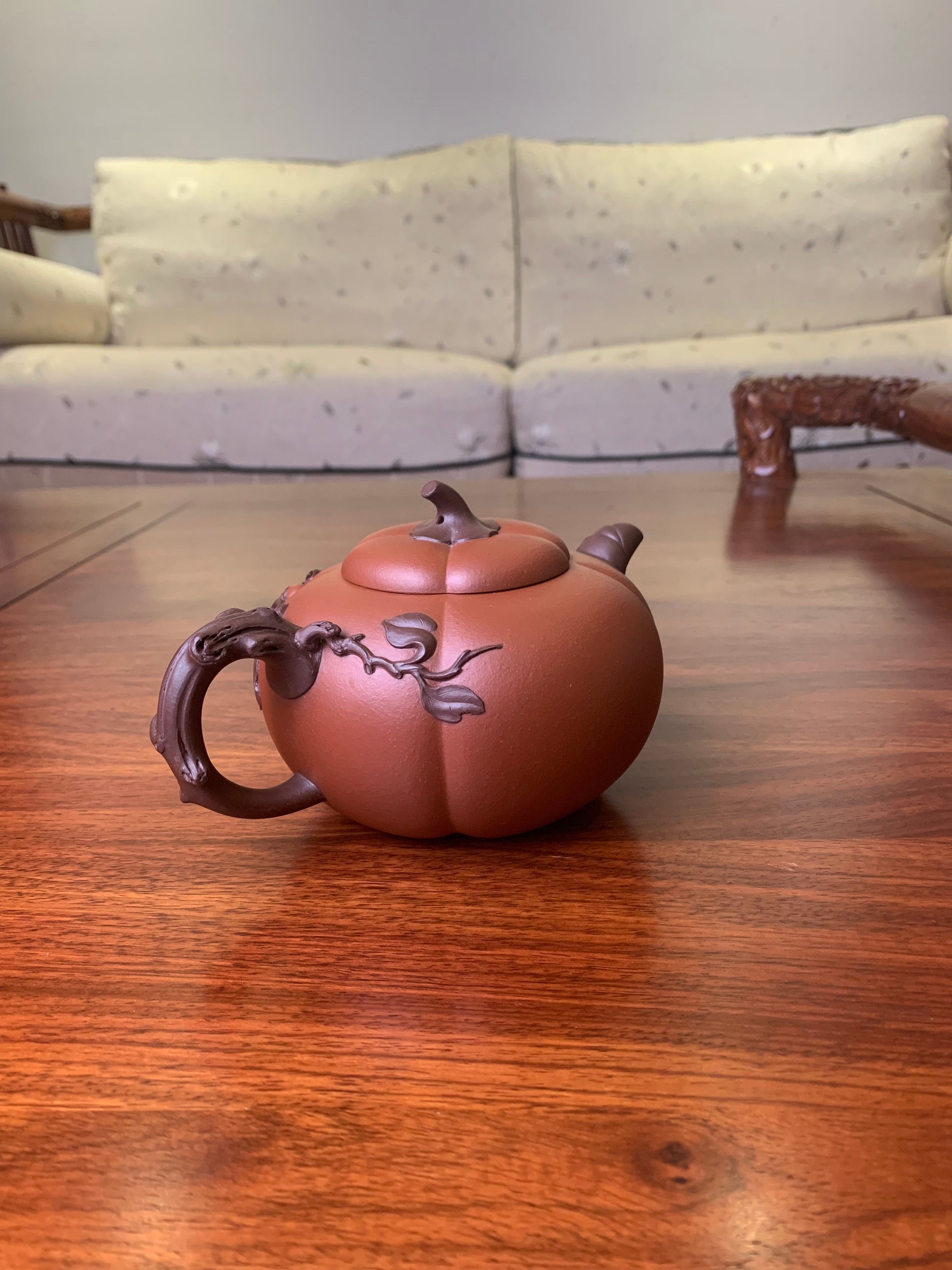 Artwork teapot Pumpkin 420ml fully handmade by senior artist Zhou - SiYuTao Teapot