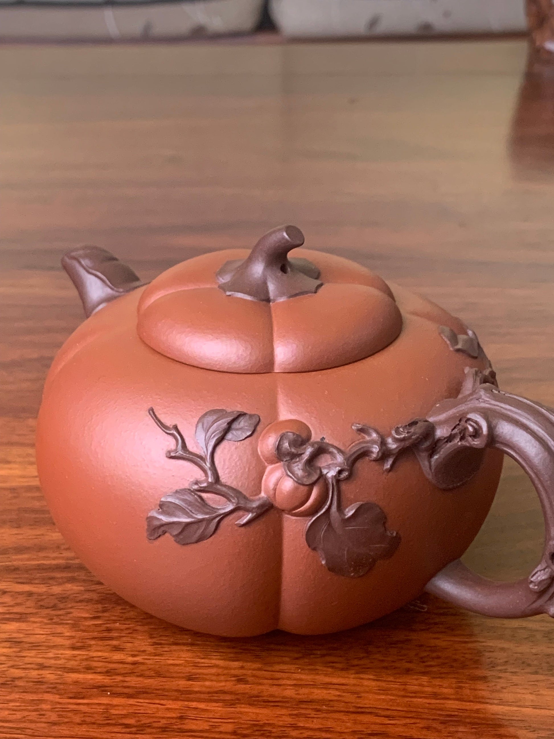 Artwork teapot Pumpkin 420ml fully handmade by senior artist Zhou - SiYuTao Teapot