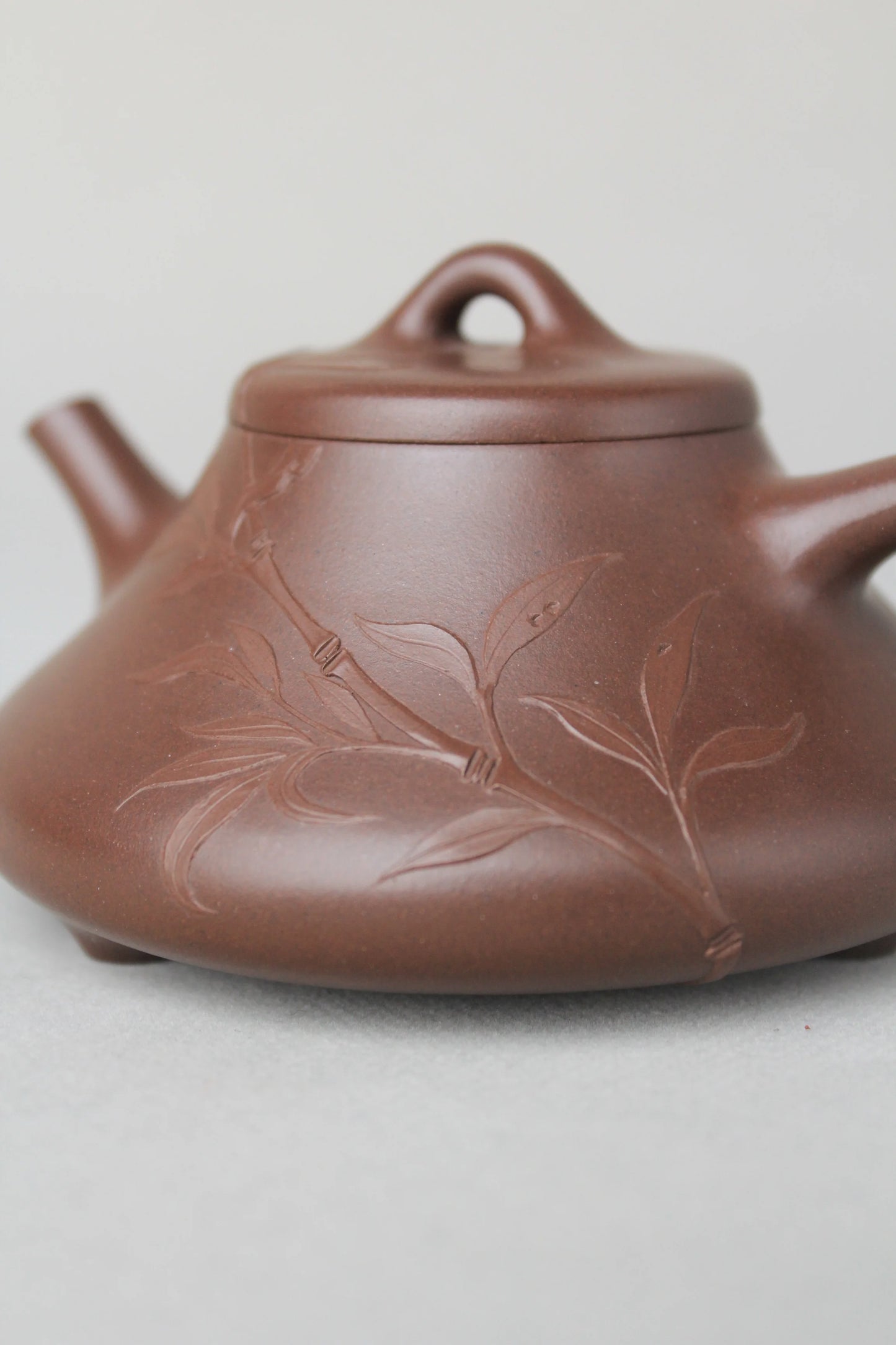 the bamboo painting on the artwork  teapot