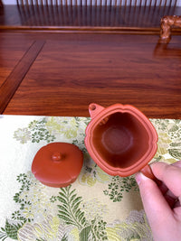 looking down beautiful teapot handmade by craftsman