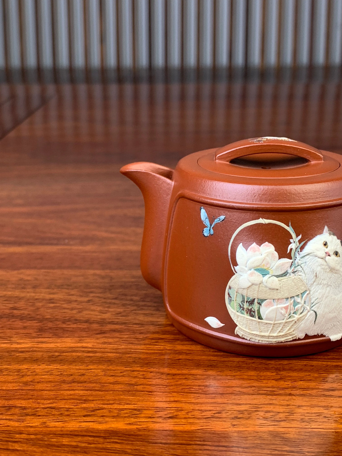 the spout of the beautiful teapot 