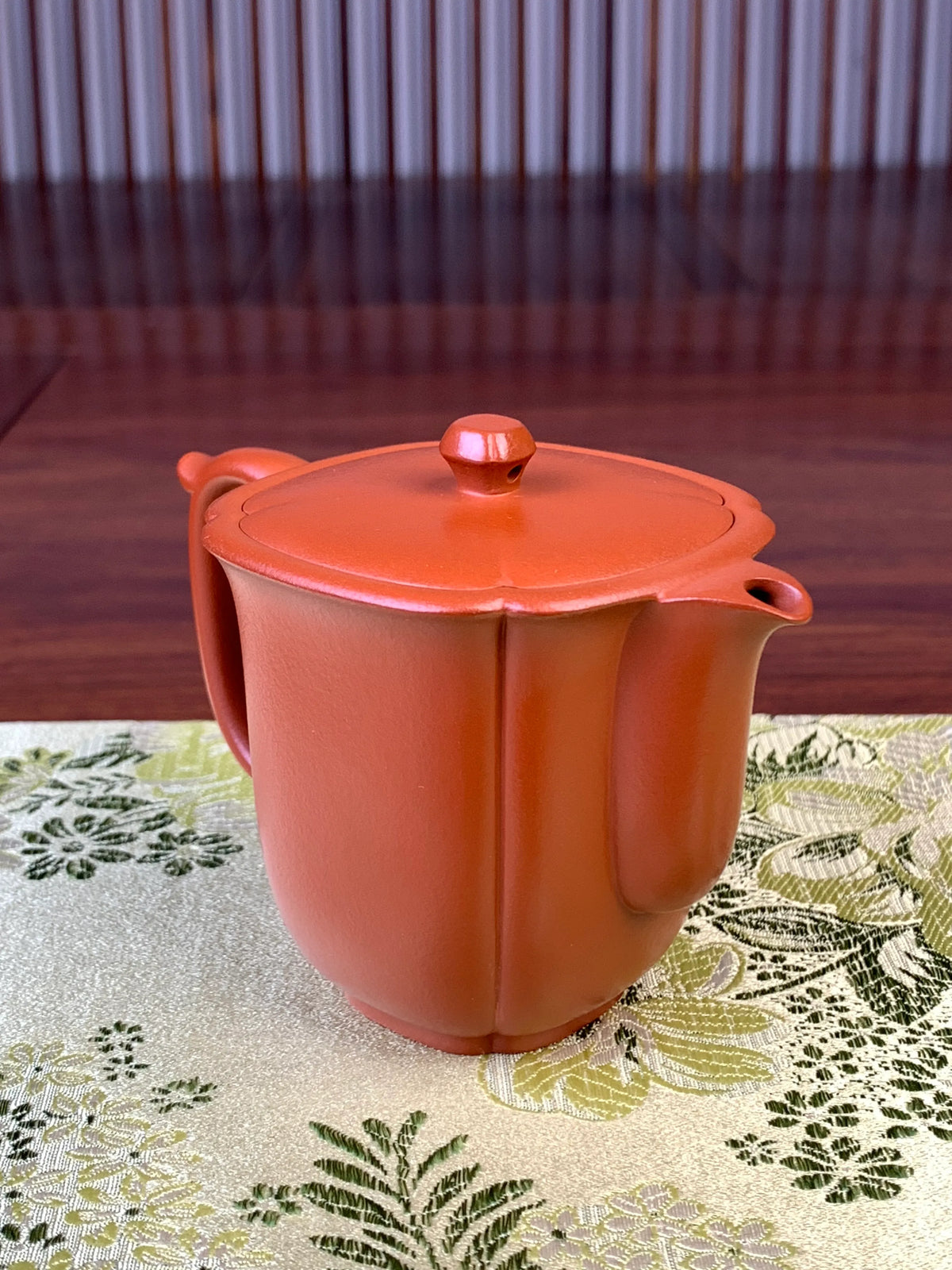 beautiful teapot handmade by craftsman left view