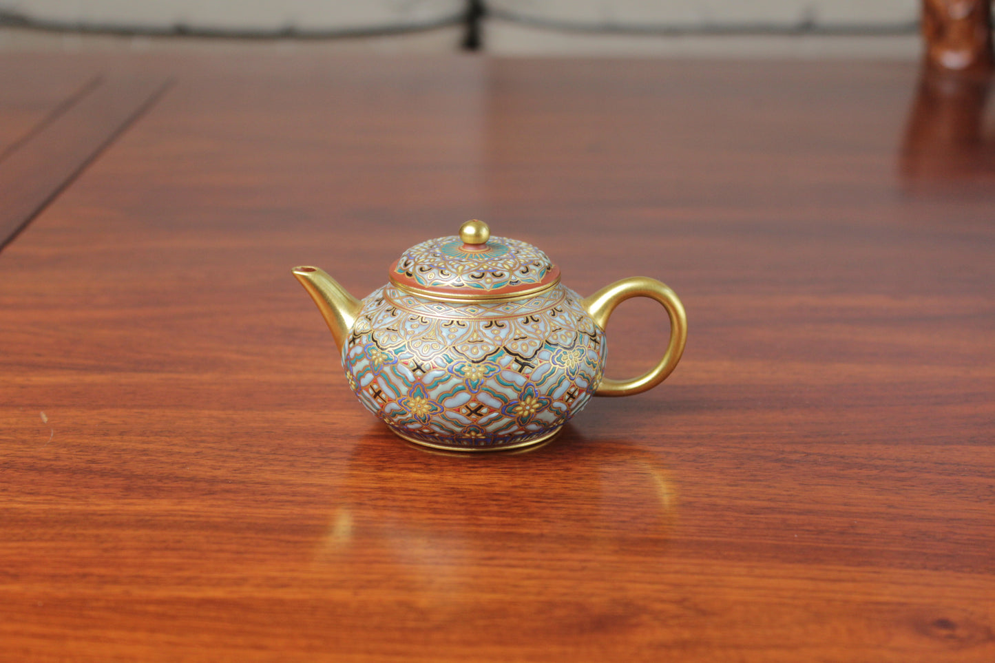 chinese teapot details vintage made from purple clay
