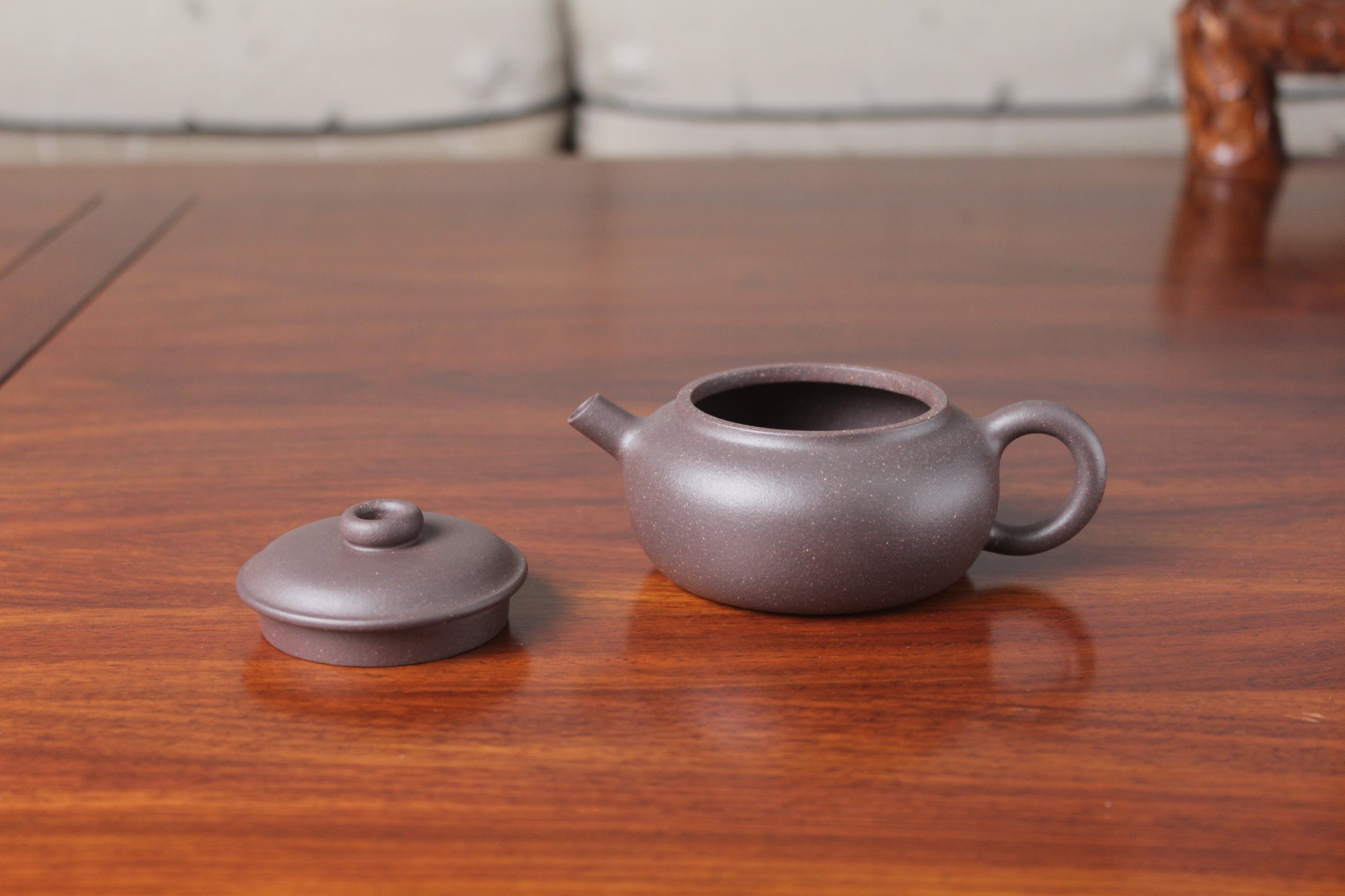 Details of Chinese teapot handmade with purple clay