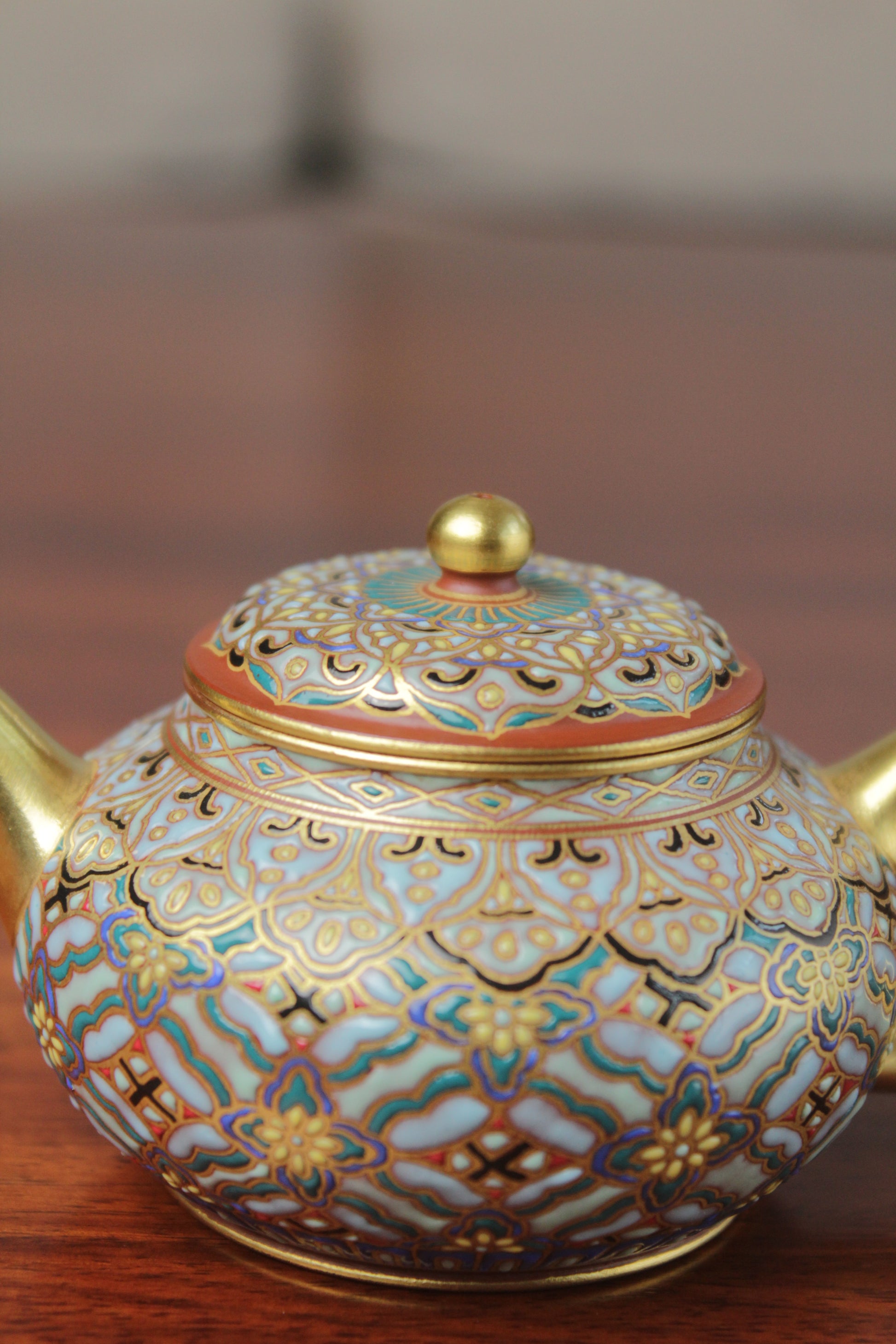 chinese teapot vintage made from purple clay lid
