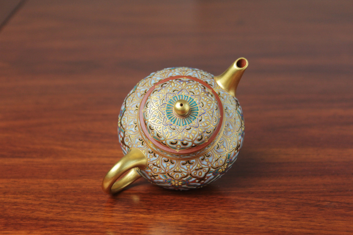 chinese teapot vintage made from purple clay top