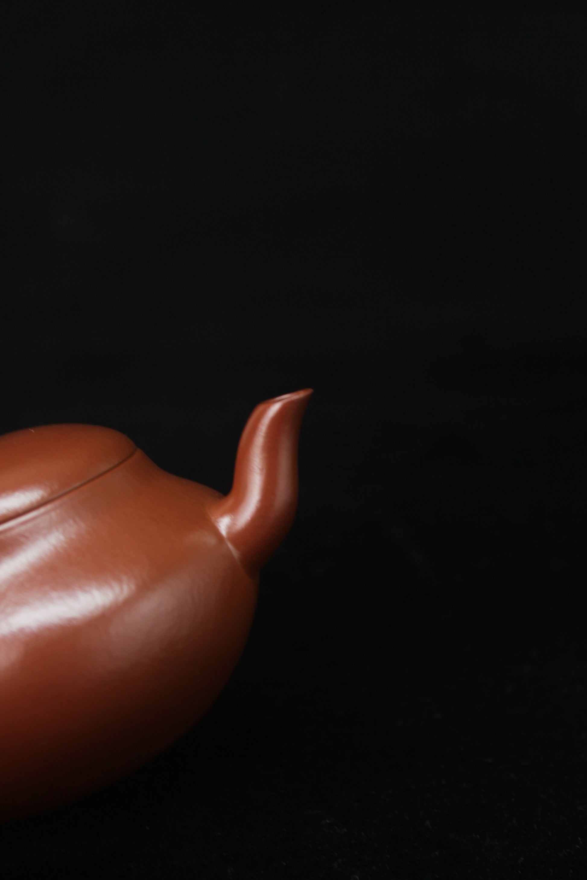 Mouth detail of Clay teapot handmade with purple clay from zisha art galley