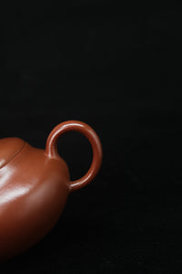 Handle detail of Clay teapot handmade with purple clay from zisha art galley